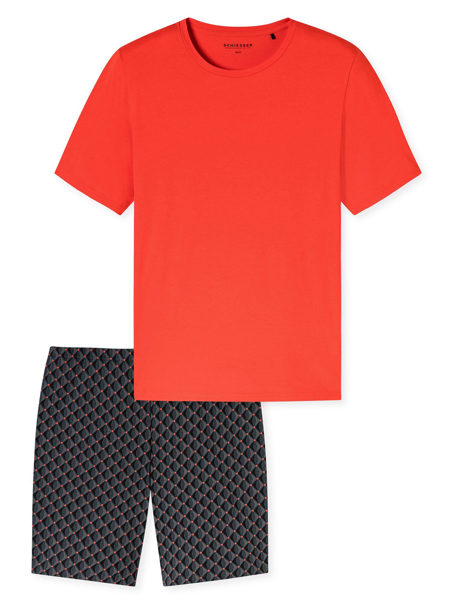 Schiesser Pyjama Herren-Shorty Single-Jersey gemustert günstig online kaufen