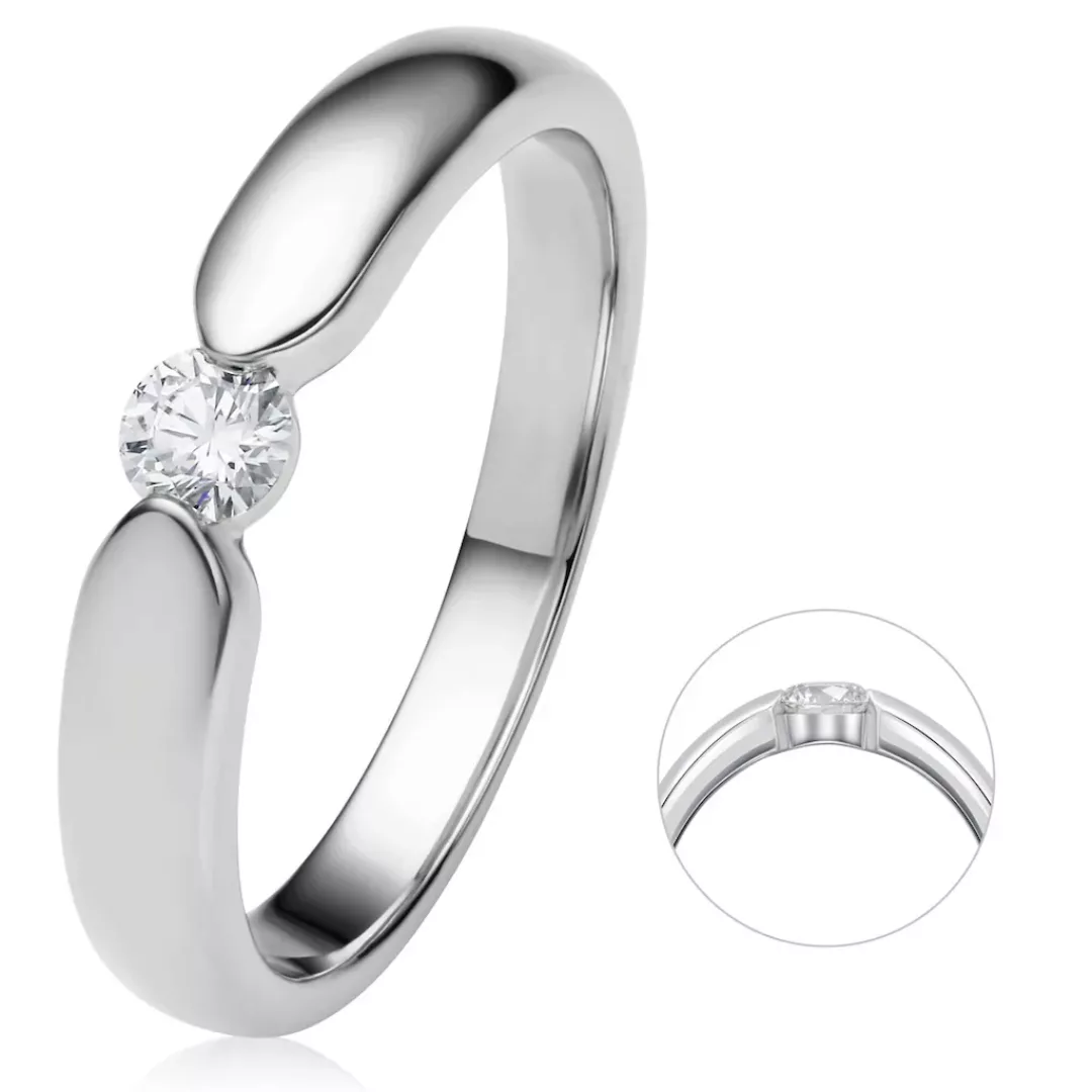 ONE ELEMENT Diamantring "0.17 ct Diamant Brillant Spannfassung Ring aus 585 günstig online kaufen