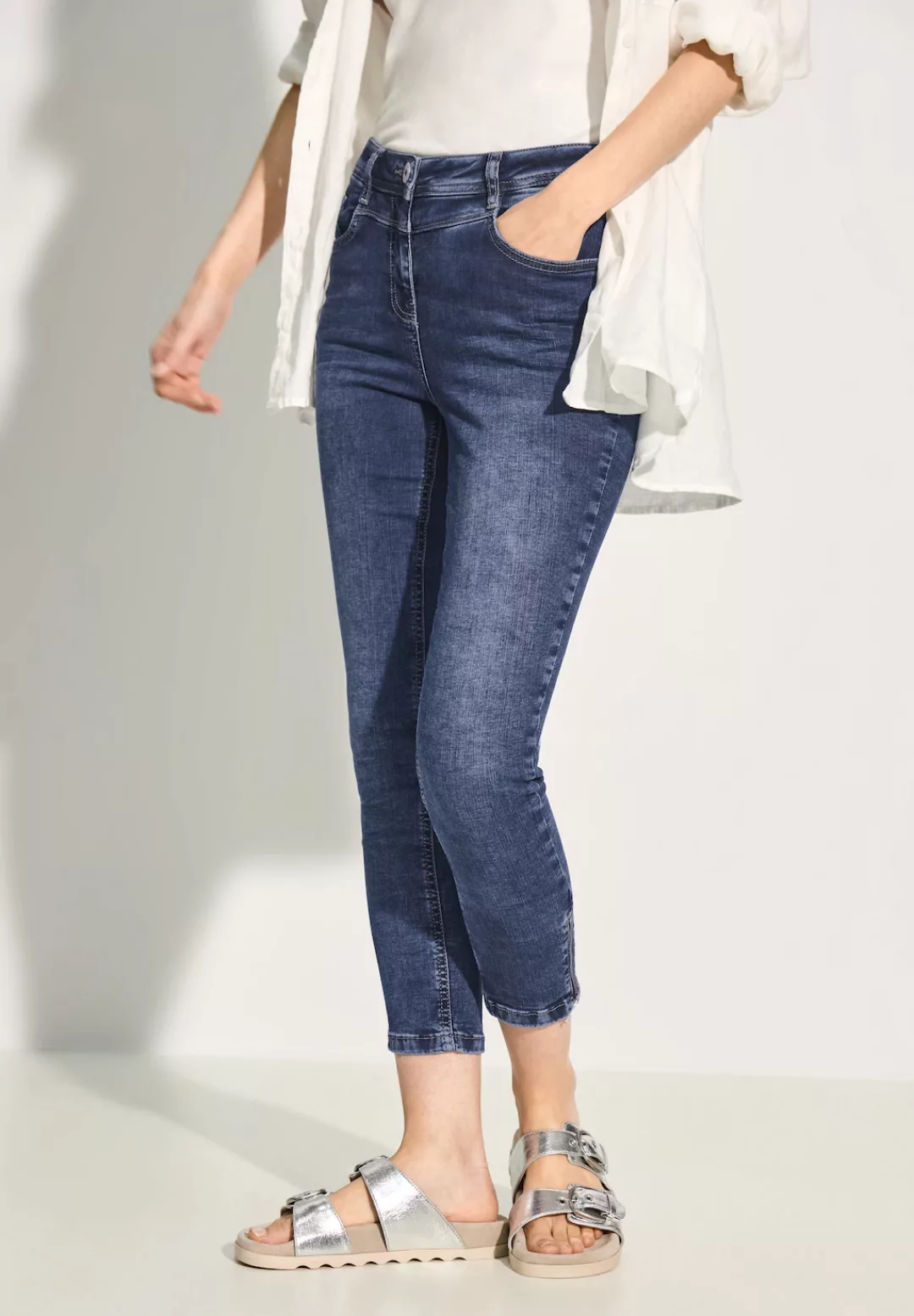 Cecil Slim-fit-Jeans "Vicky", mit Reißverschluss am Hosenbein günstig online kaufen