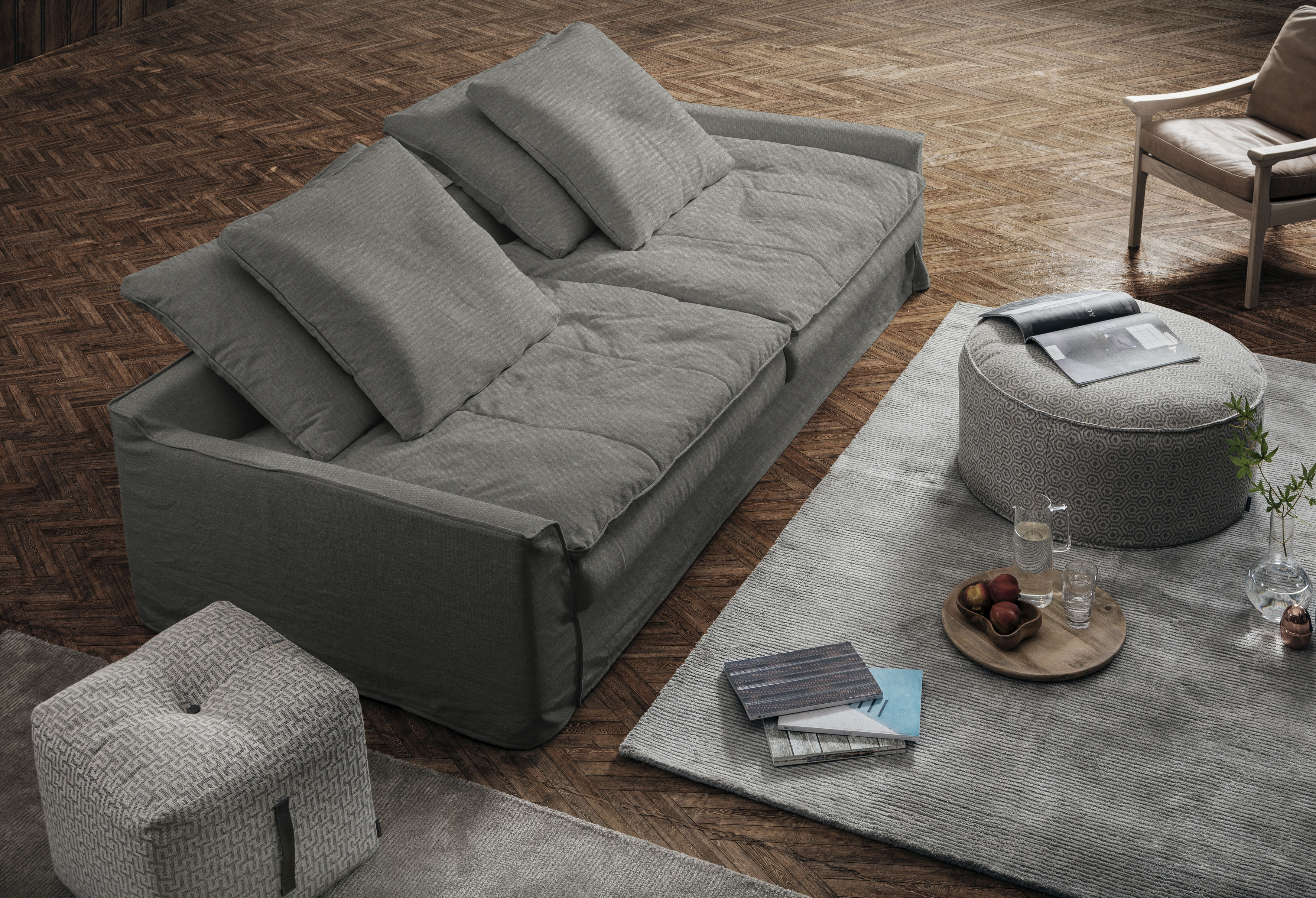 furninova Big-Sofa "Sake", inklusive 4 Kissen, abnehmbarer und waschbarer H günstig online kaufen