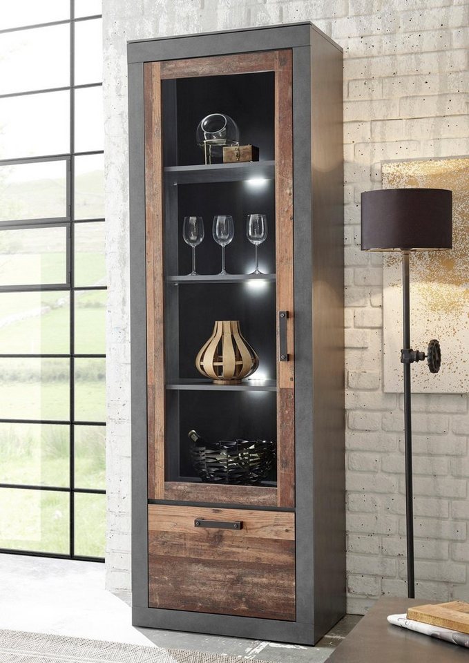 Home affaire Vitrine "BROOKLYN", Höhe ca. 200 cm günstig online kaufen