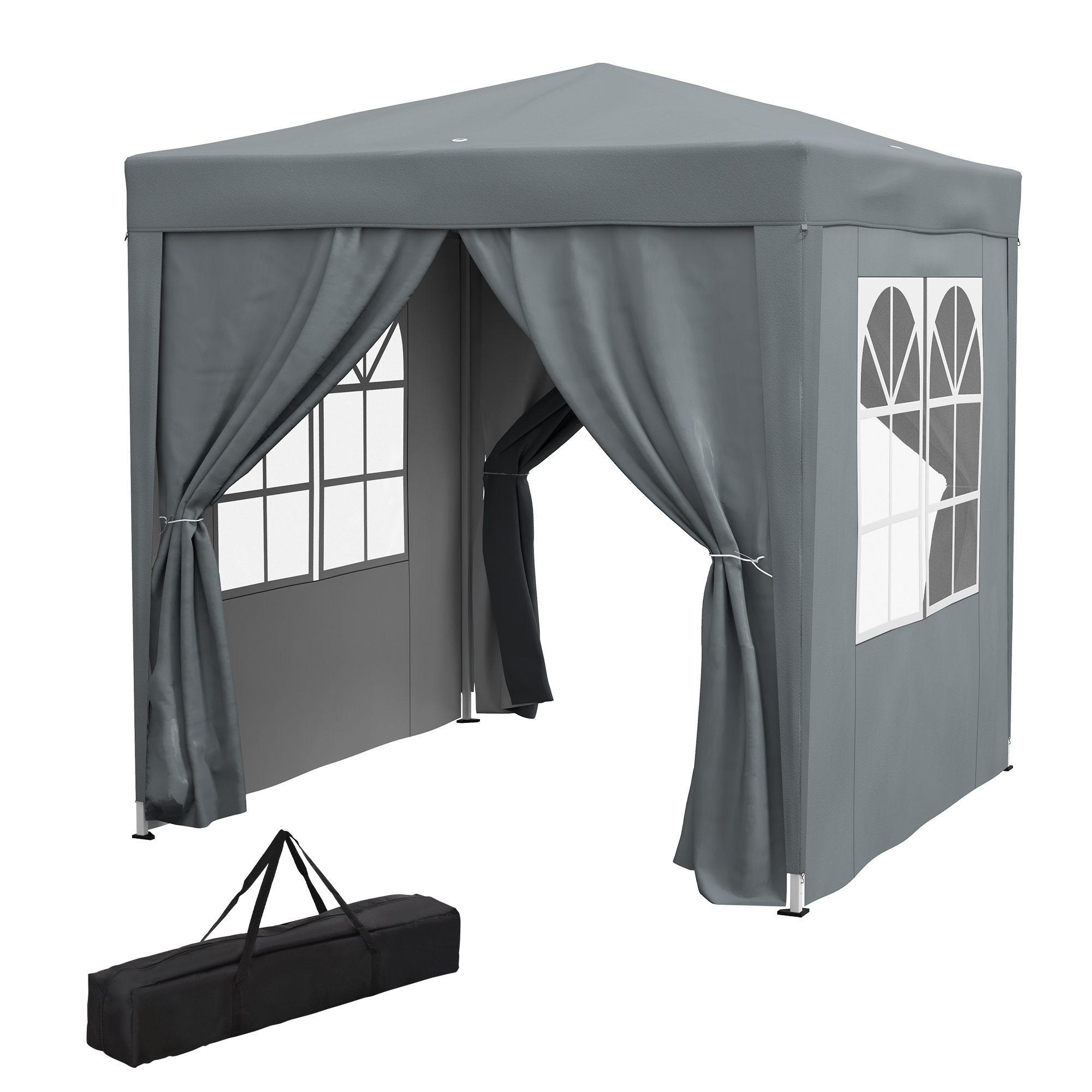 Outsunny Gartenpavillon Faltzelt Barnum Pop-up 2 x 2 m 4 abnehmbare Seitenw günstig online kaufen