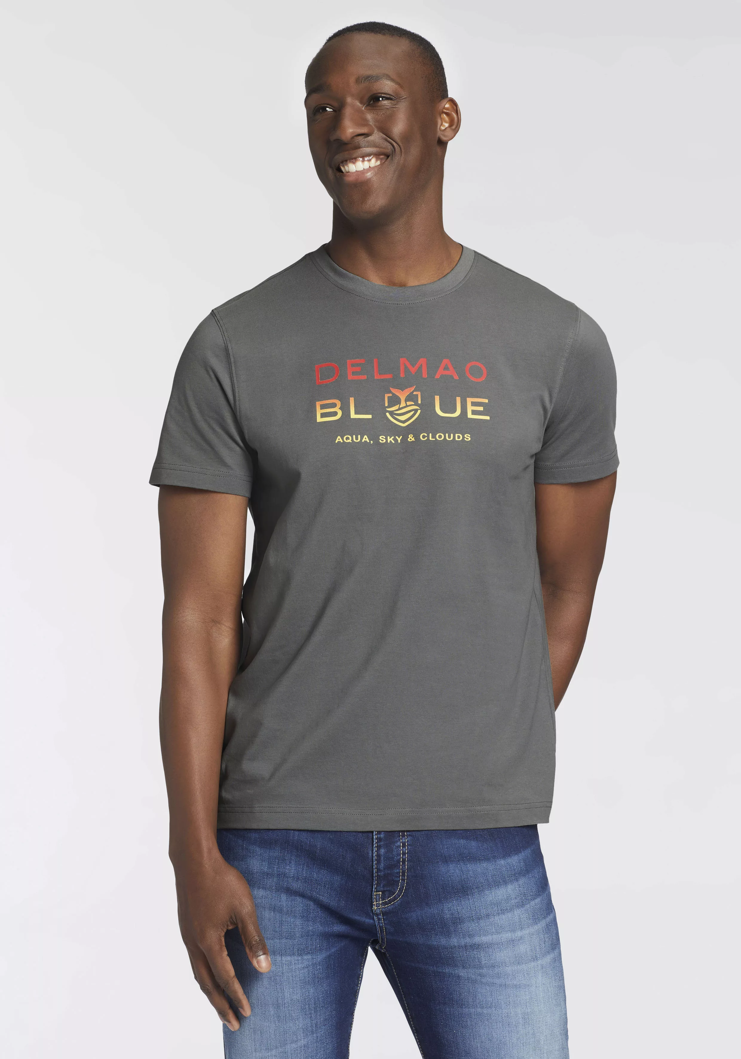 DELMAO T-Shirt, Kurzarm, bedruckt, Rundhals, aus 100% Baumwolle günstig online kaufen