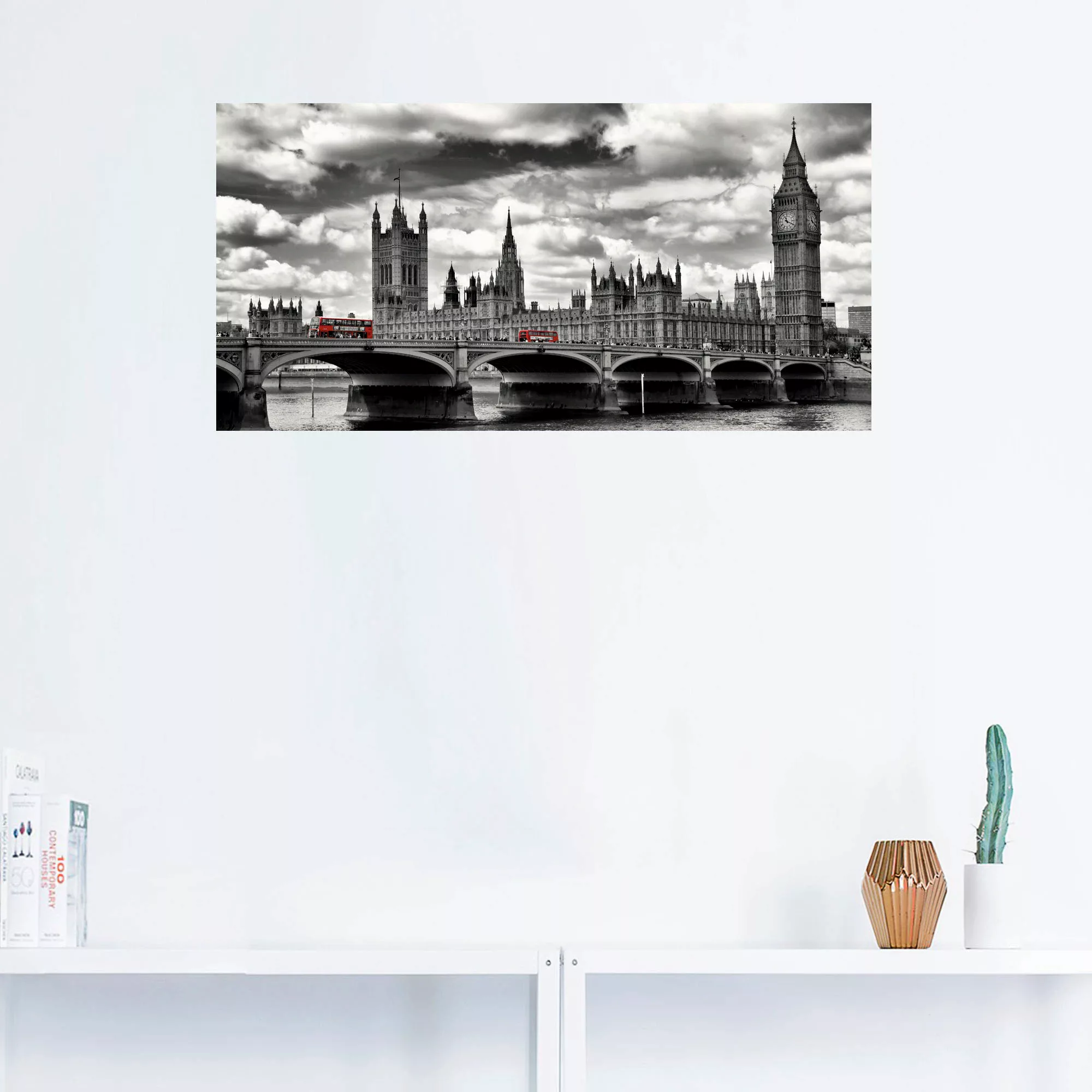 Artland Wandbild »London Westminster Bridge & Red Buses«, Großbritannien, ( günstig online kaufen
