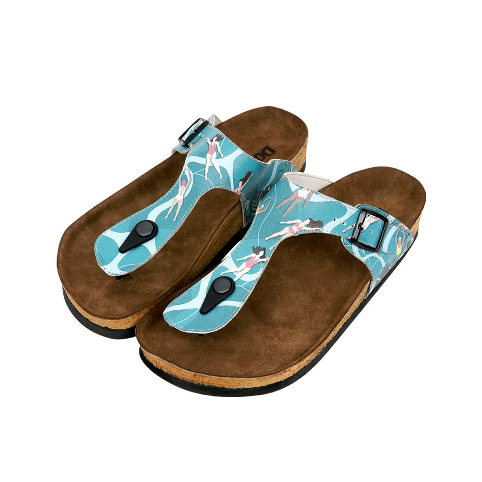 DOGO Zehentrenner "Damen Lila Lets swim Vegan Damen Sandalen/ Sandaletten / günstig online kaufen