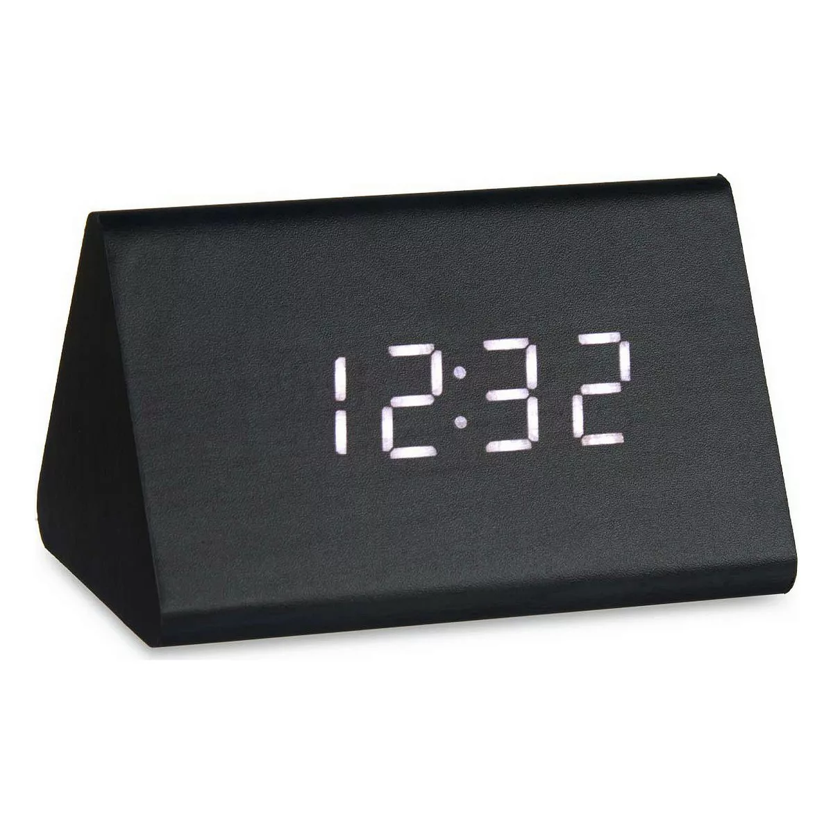 Digitale Desktop-uhr Schwarz Pvc Holz Mdf (11,7 X 7,5 X 8 Cm) günstig online kaufen