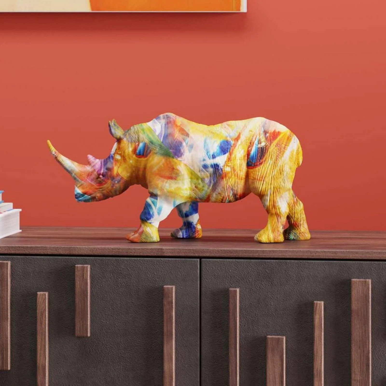 KARE Deko-Figur Colored Rhino, Polyresin, bunt bedruckt günstig online kaufen