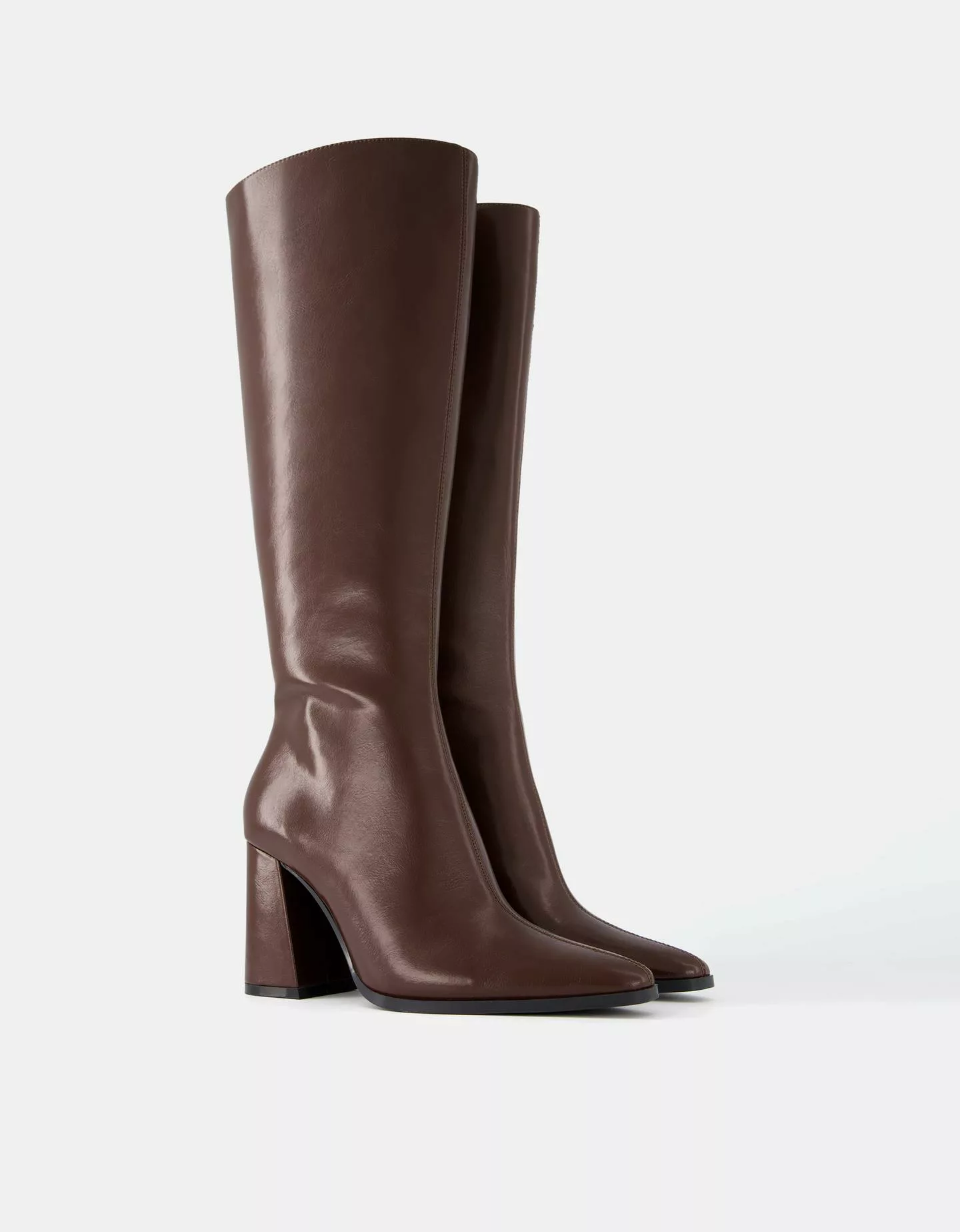 Bershka Stiefel Mit Breitem Absatz Damen 37 Weinrot günstig online kaufen