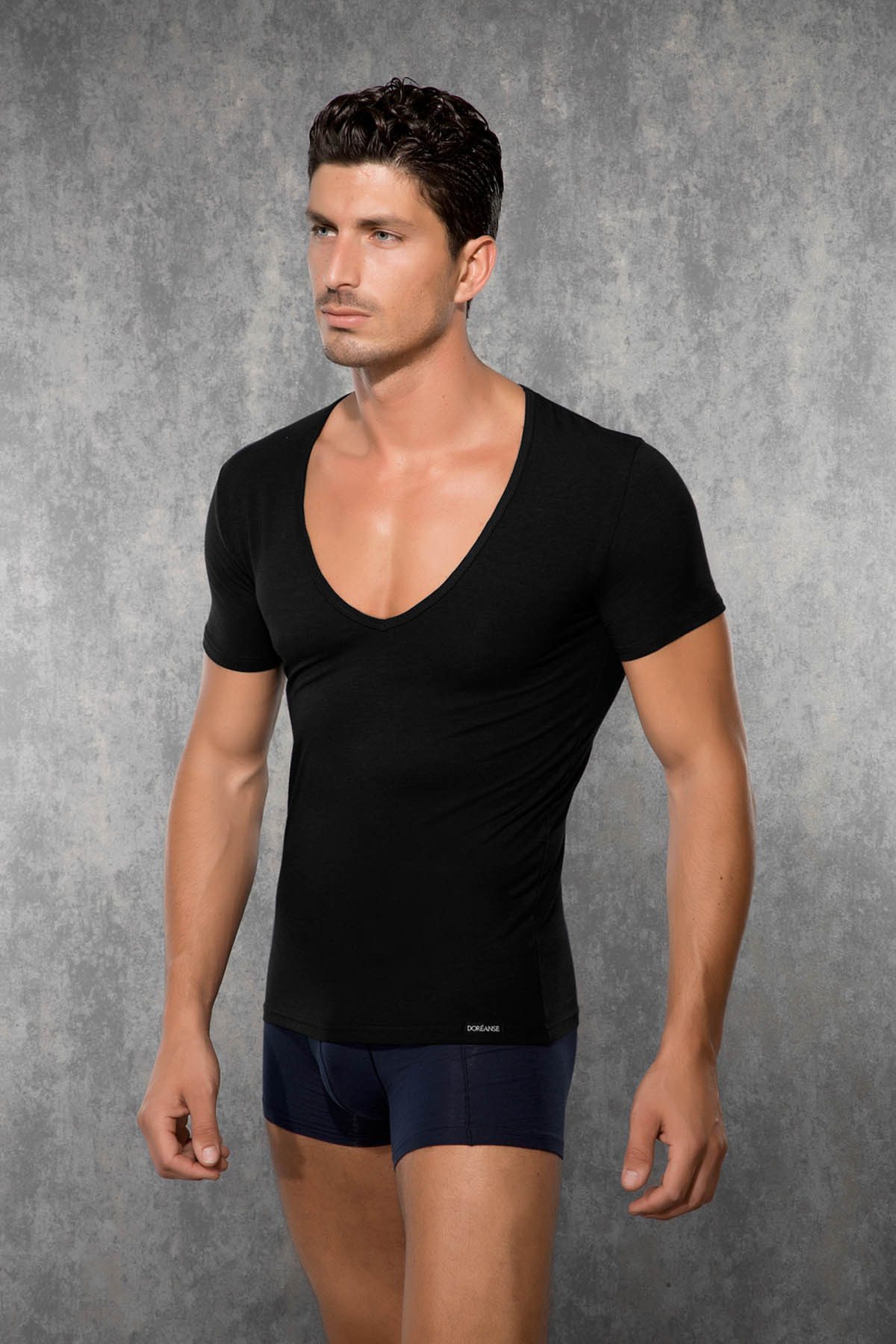 DOREANSE V-Shirt Herren Slim Fit T-Shirt günstig online kaufen