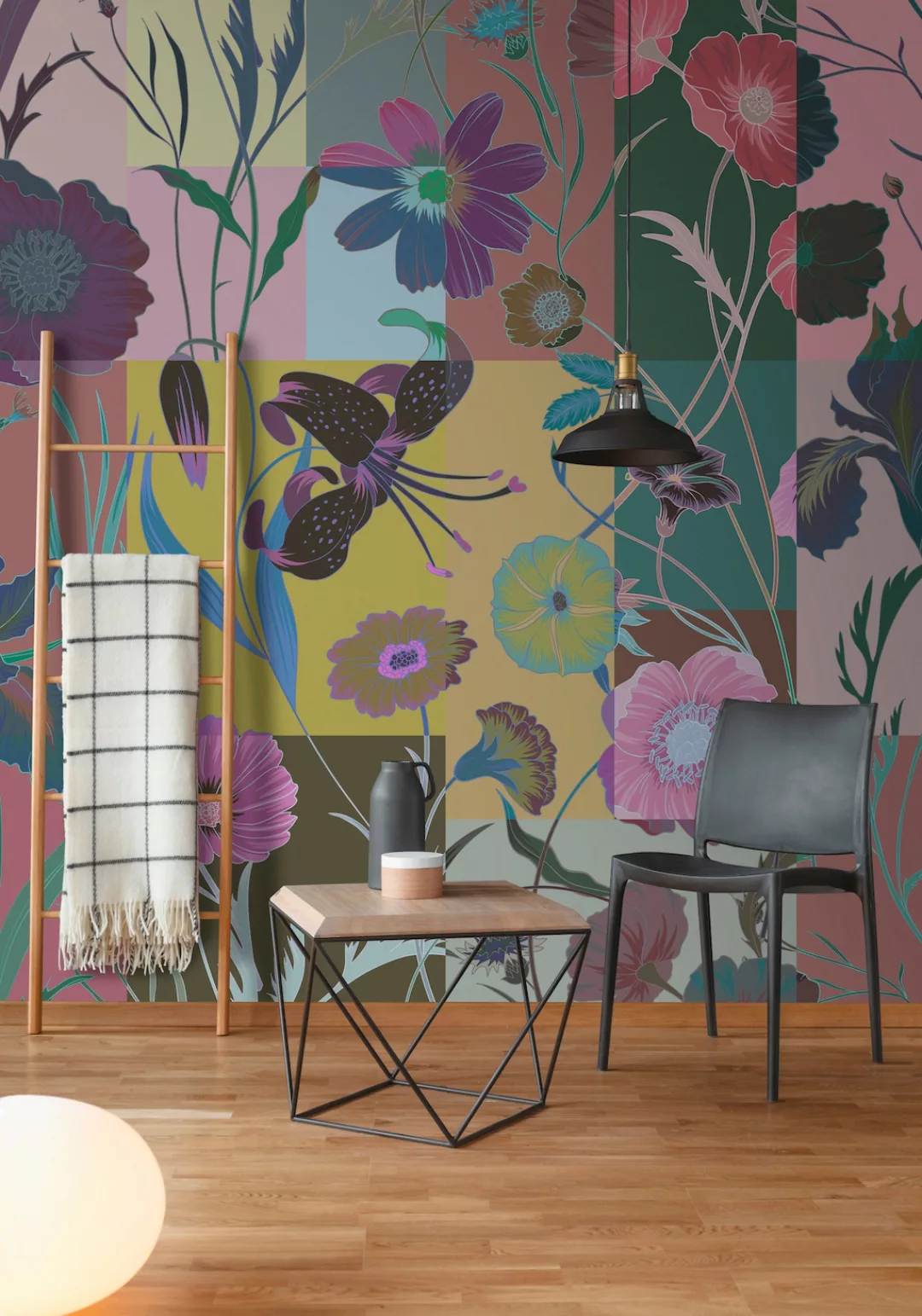 living walls Fototapete »Walls by Patel Floral Patch 3«, Vlies, Wand, Schrä günstig online kaufen