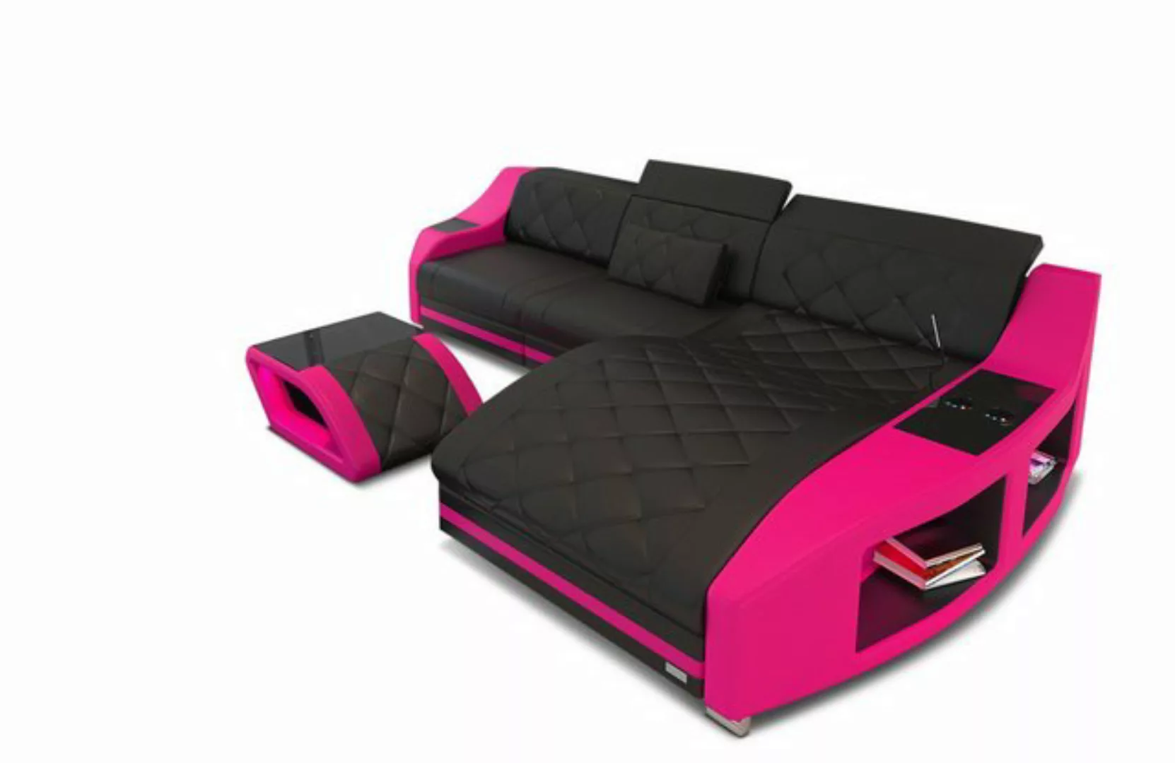 Sofa Dreams Ecksofa Couch Ledersofa Swing L Form Leder Sofa, mit LED, wahlw günstig online kaufen