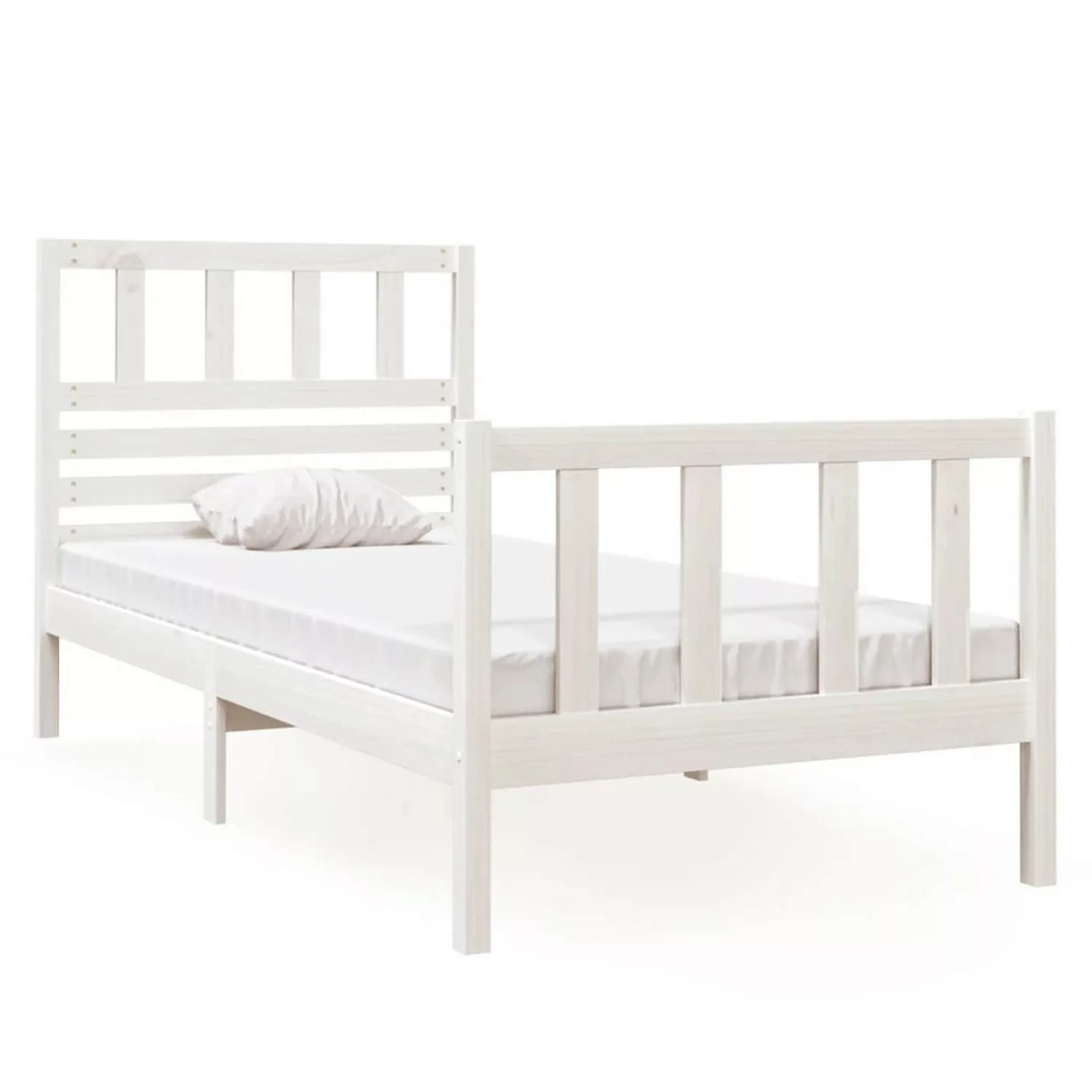 vidaXL Massivholzbett Weiß 75x190 cm 2FT6 Small Single1053245 günstig online kaufen