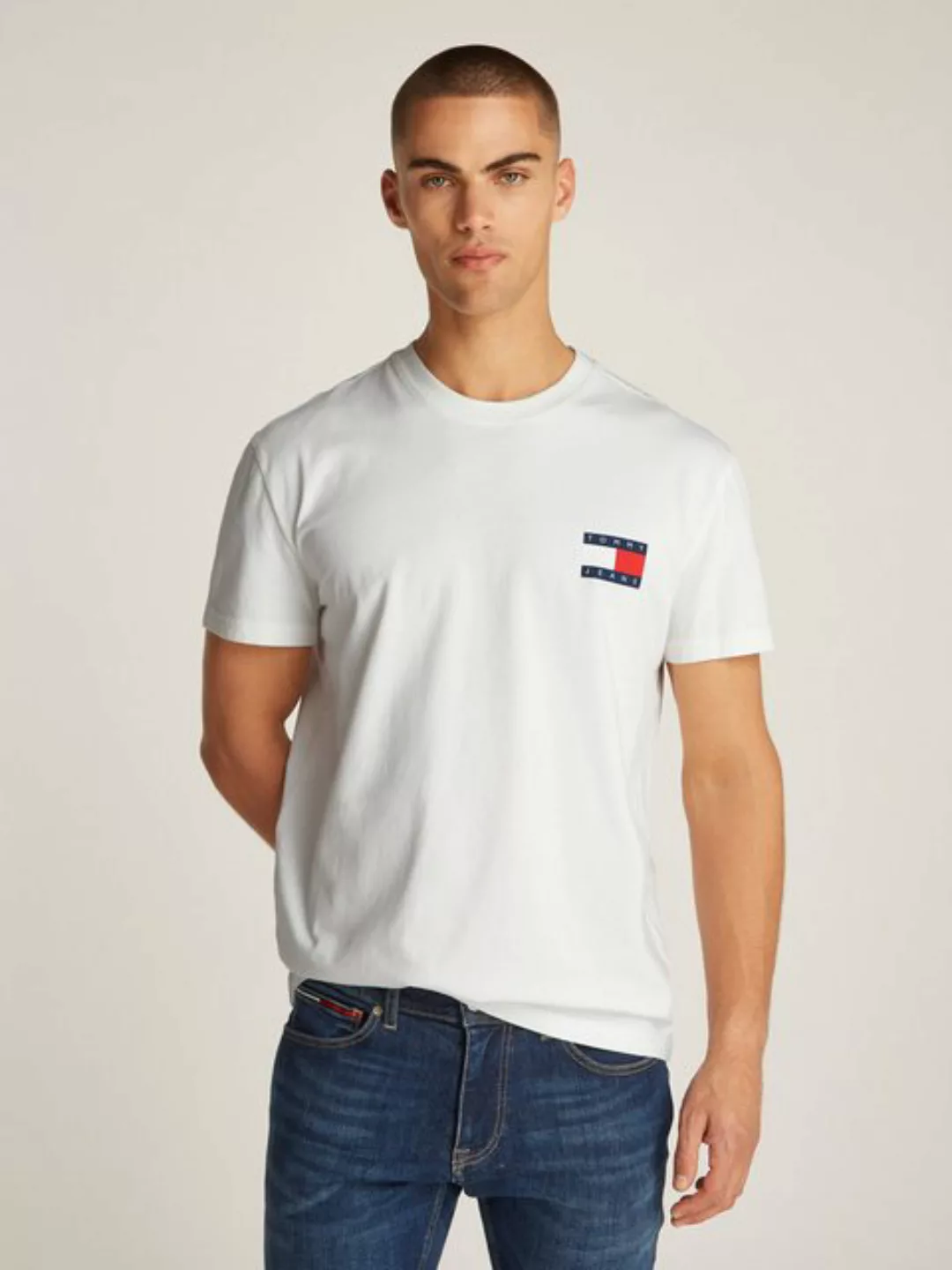 Tommy Jeans T-Shirt TJM REG HERITAGE FLAG TEE EXT mit großem Logo am Rücken günstig online kaufen