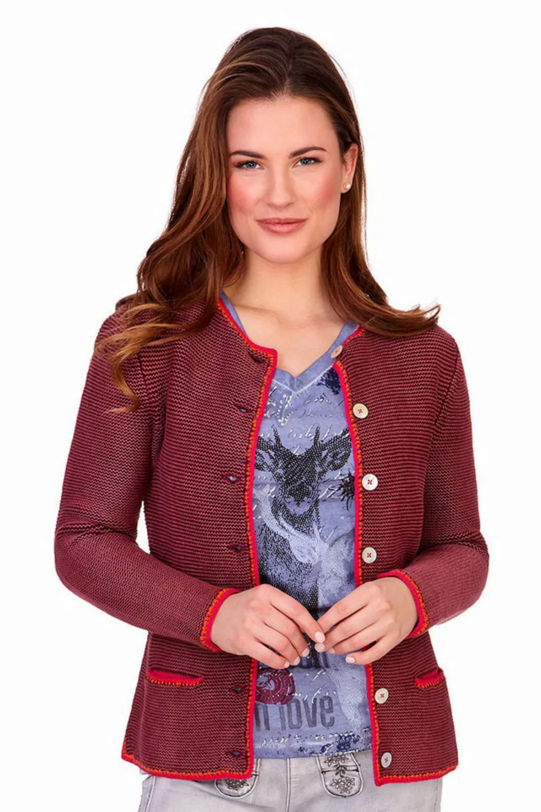 Lieblingsstück Trachtenstrickjacke Trachten Strickjacke - ZARA - bordeaux, günstig online kaufen