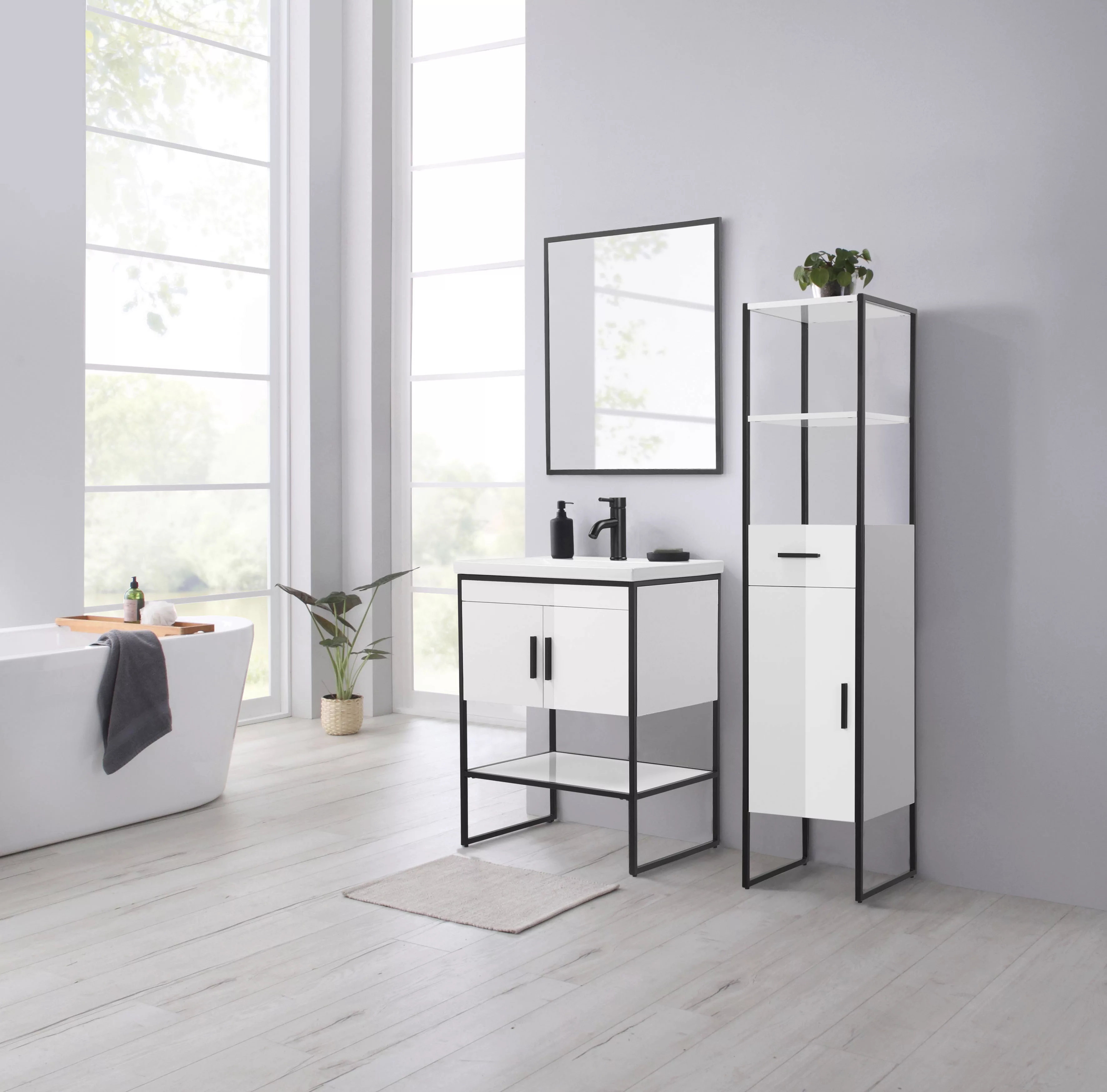 welltime Badspiegel "Pisa Loftstyle modern", Spiegel Wohnwarumspiegel 60 x günstig online kaufen