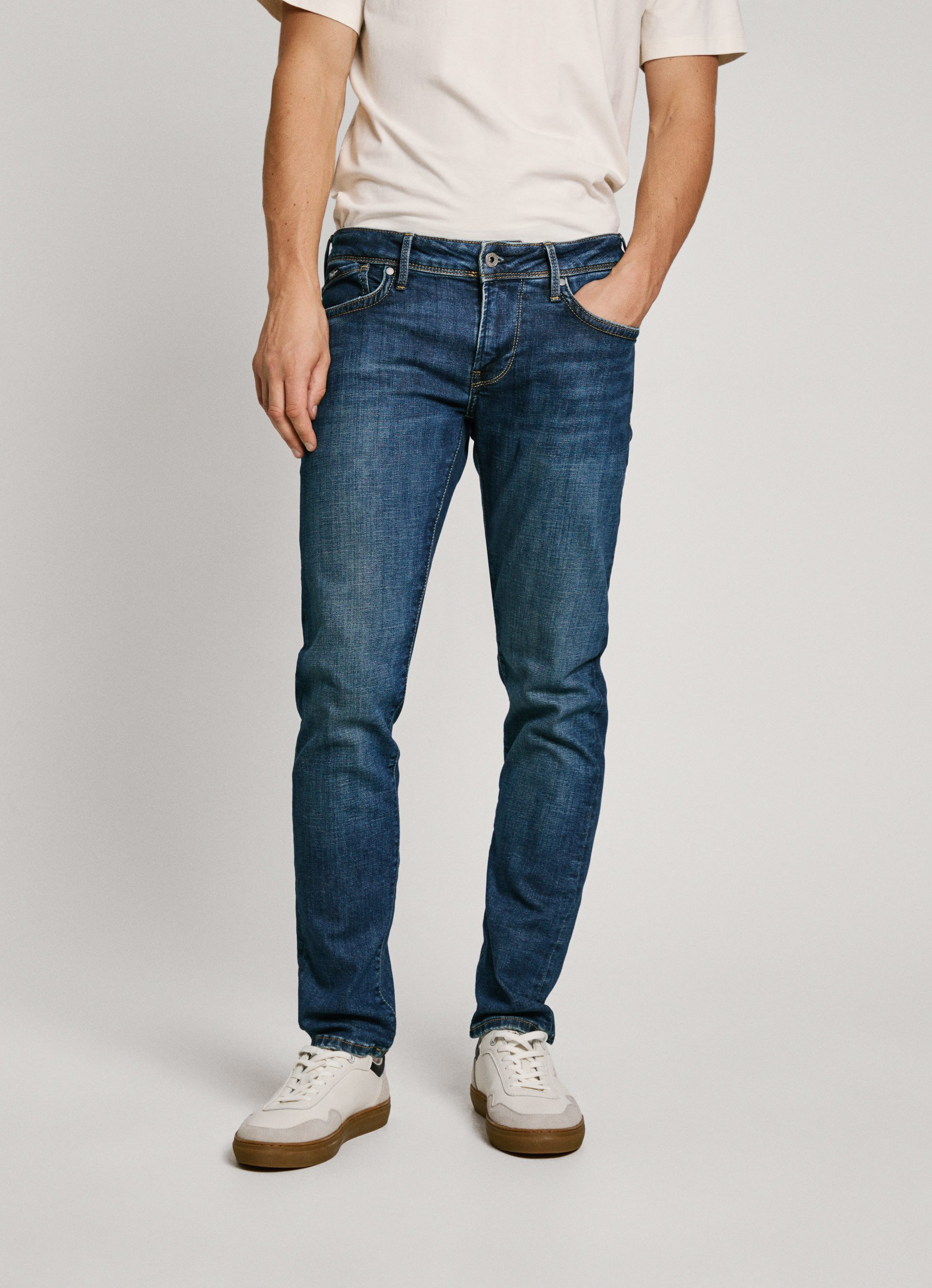 Pepe Jeans Herren Jeans Hatch - Slim Fit - Blau - Rinse Powerflex günstig online kaufen