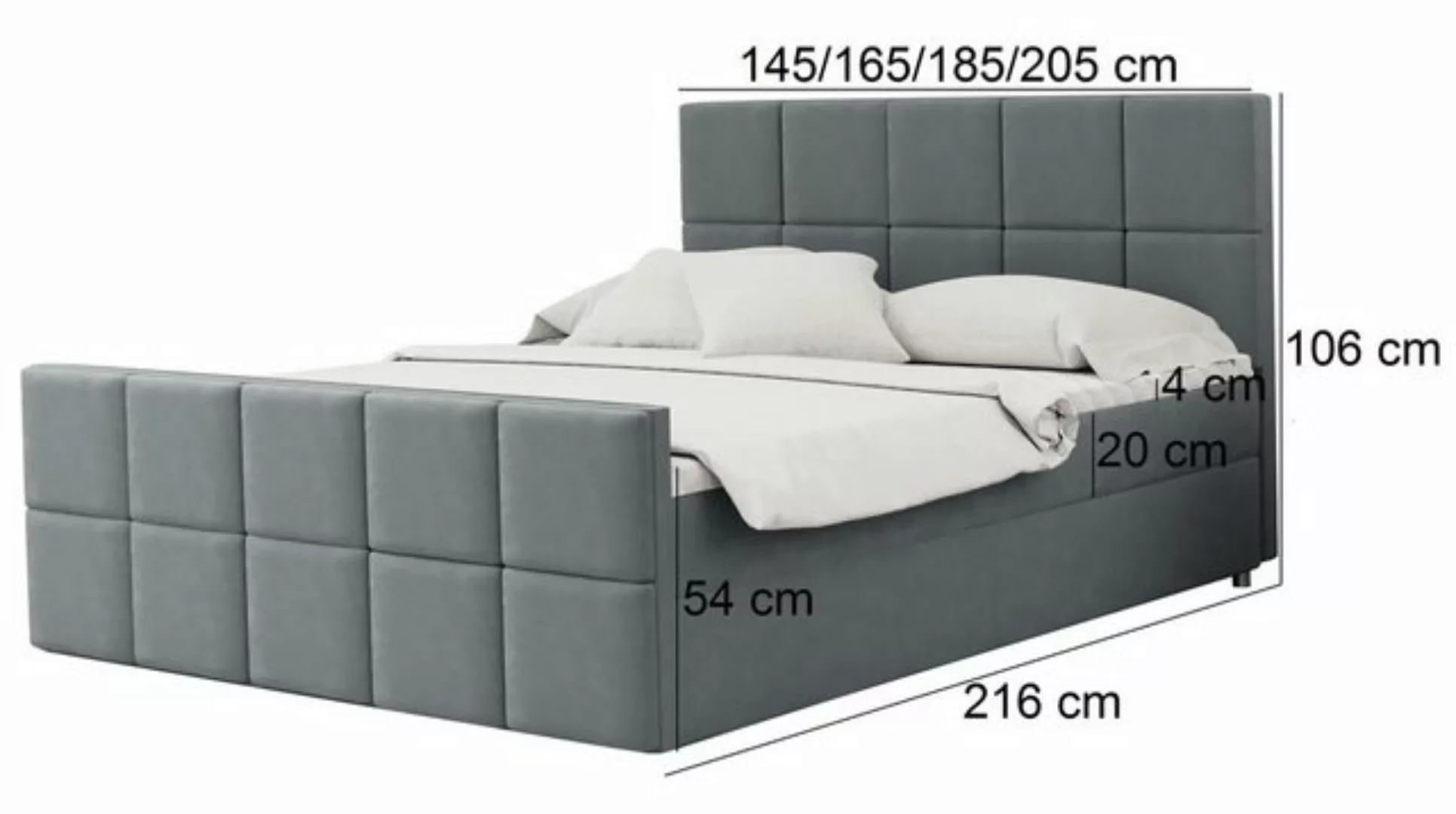 Friderik-EU Boxspringbett NANA Kontinentalbett Doppelbett mit zwei Bettkäst günstig online kaufen