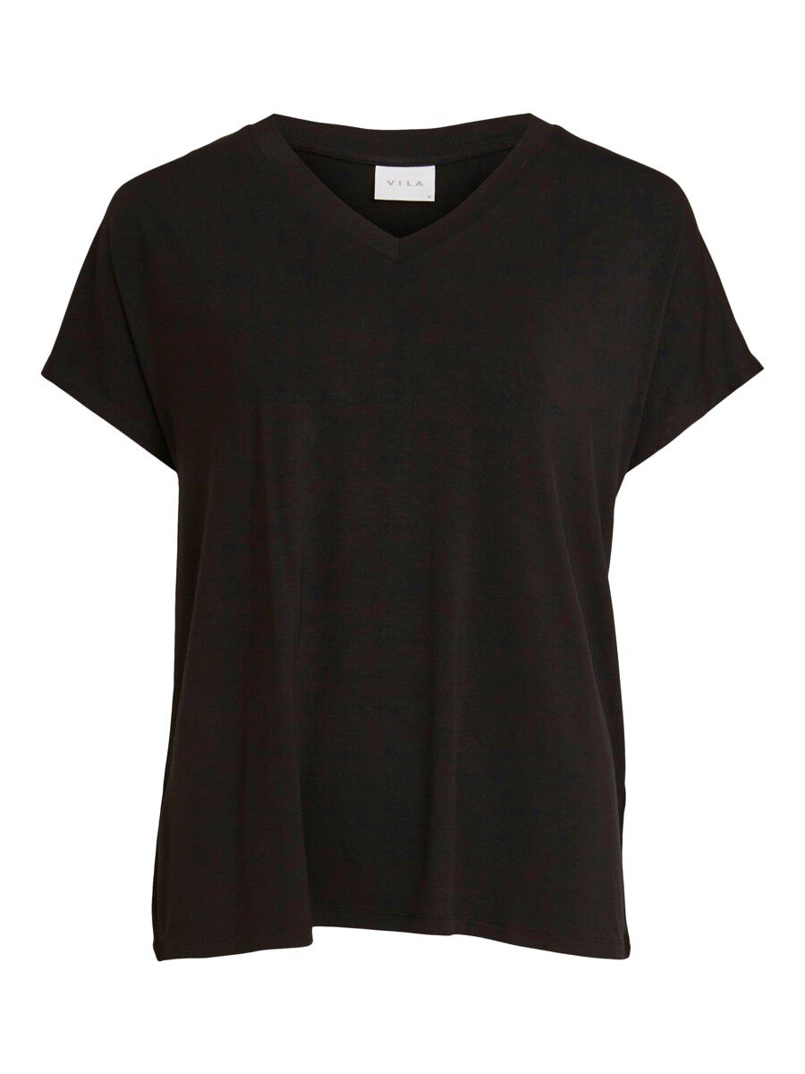 Vila Belis Kurzarm-t-shirt Mit V-ausschnitt S Black günstig online kaufen