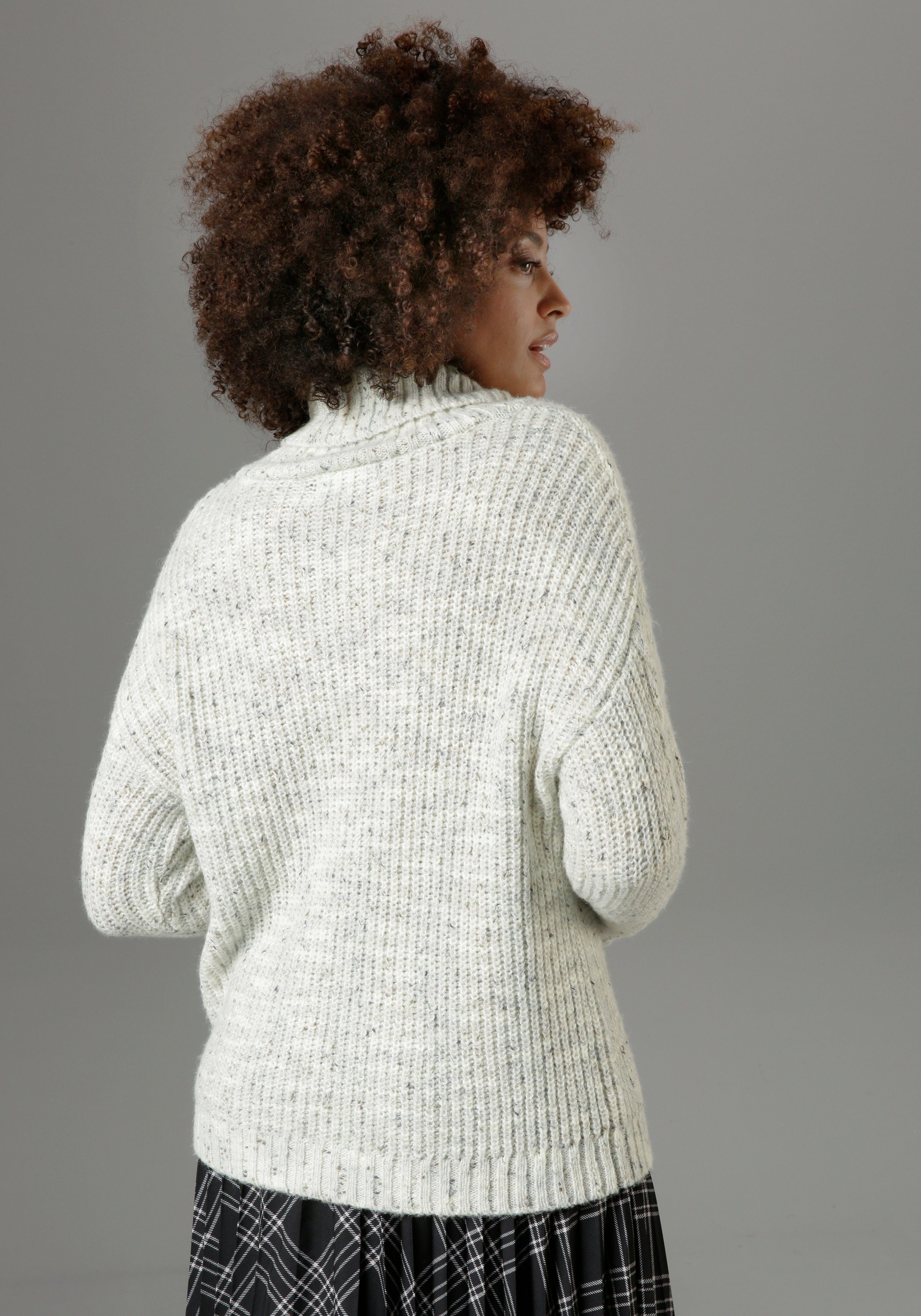 Aniston CASUAL Rollkragenpullover, aus trendigem Melange-Garn günstig online kaufen