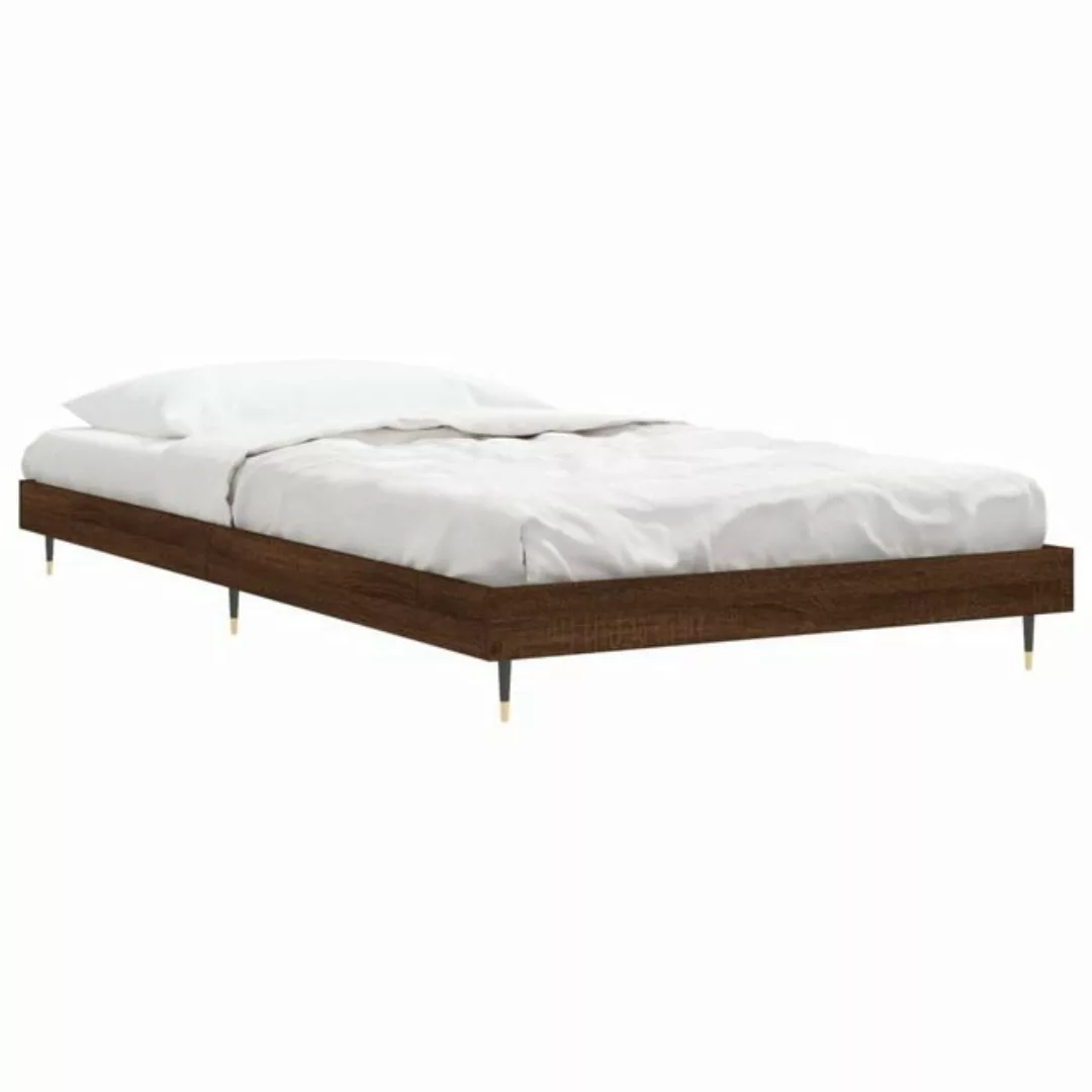 furnicato Bettgestell ohne Matratze Braun Eiche 100x200 cm Holzwerkstoff (1 günstig online kaufen