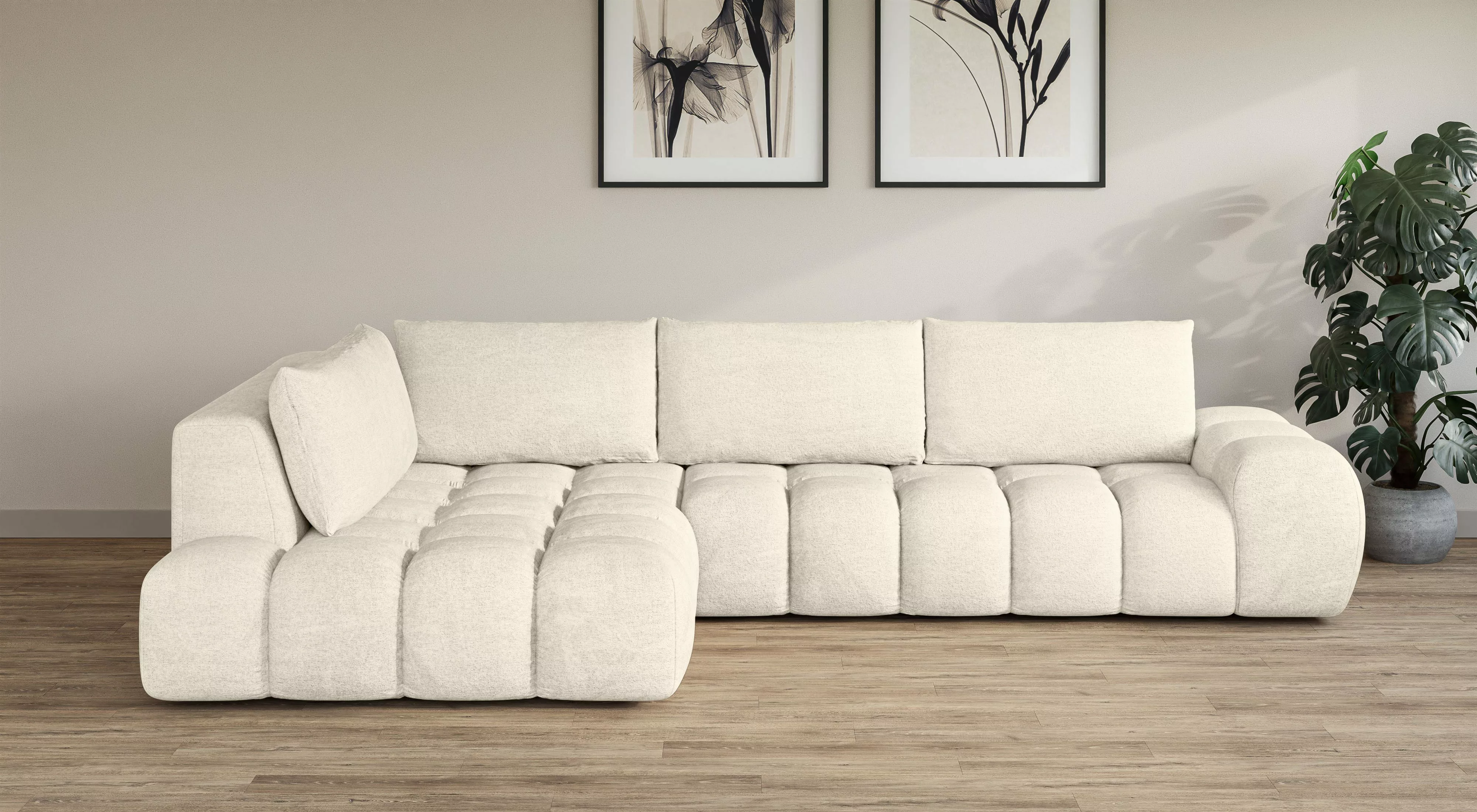 INOSIGN Ecksofa "AZITA Designsofa, elegant und bequem L-Form, Bubble-Optik" günstig online kaufen