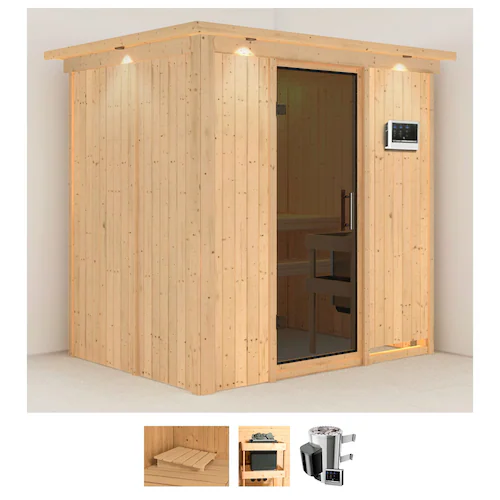 Karibu Sauna »Finja«, 3,6-kW-Plug & Play Ofen mit externer Steuerung günstig online kaufen