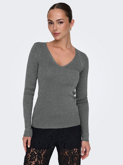 JACQUELINE de YONG Strickpullover Strickpullover Slim Fit V-Ausschnitt Lang günstig online kaufen