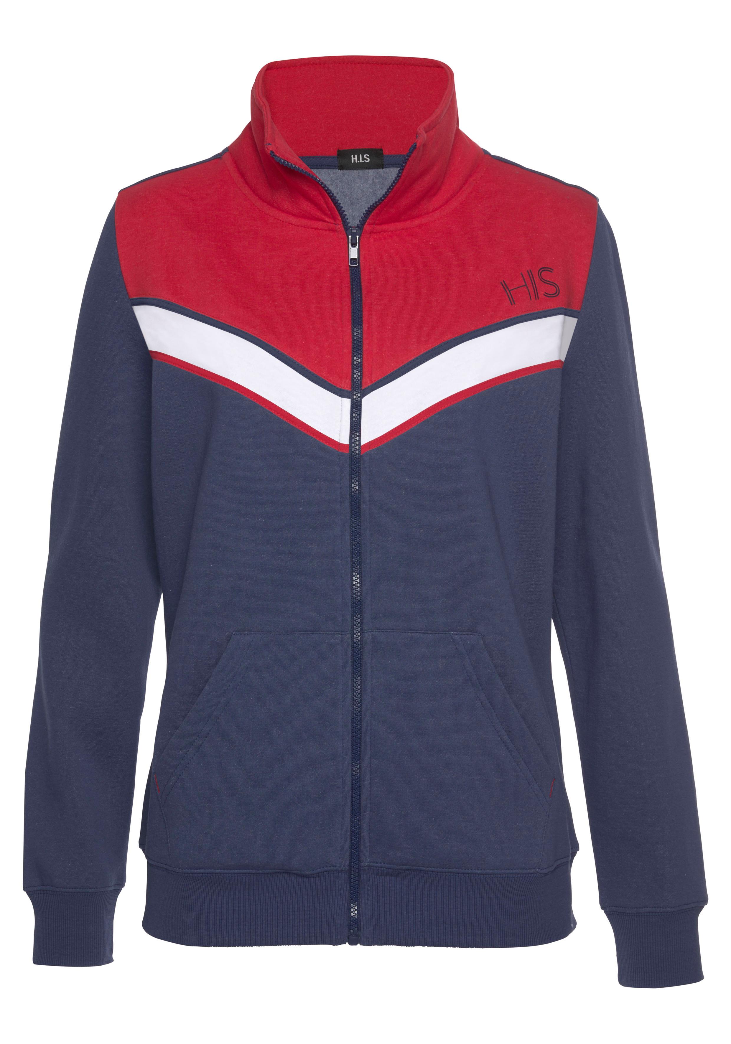 H.I.S Sweatjacke, mit Kontraststreifen, Loungewear günstig online kaufen