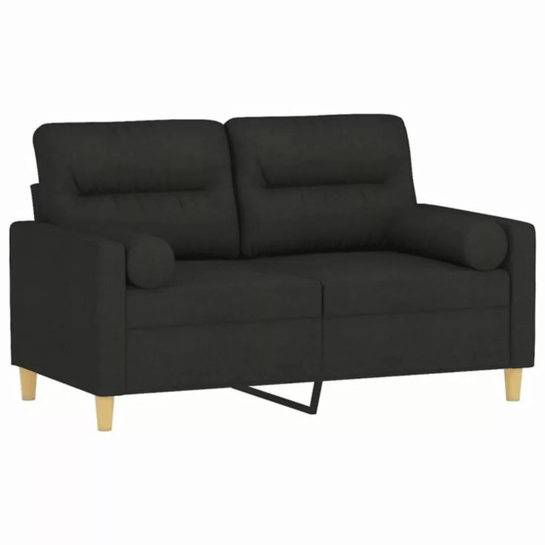 vidaXL Sofa 2-Sitzer-Sofa mit Zierkissen Schwarz 120 cm Stoff günstig online kaufen