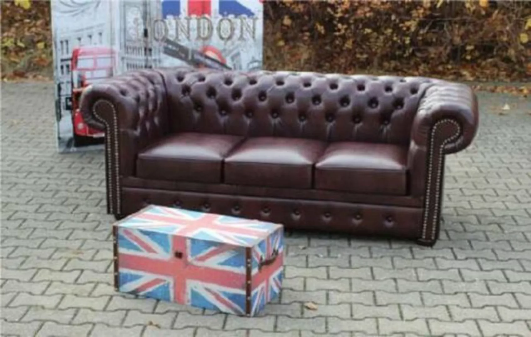 JVmoebel 3-Sitzer Chesterfield Sofa Couch Polster Klassische Couchen 100% L günstig online kaufen