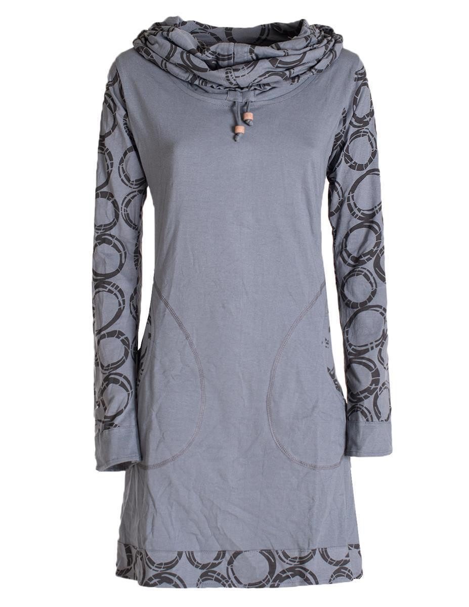 Vishes Jerseykleid Langarm Kleid Schal-Kleid Winterkleider günstig online kaufen