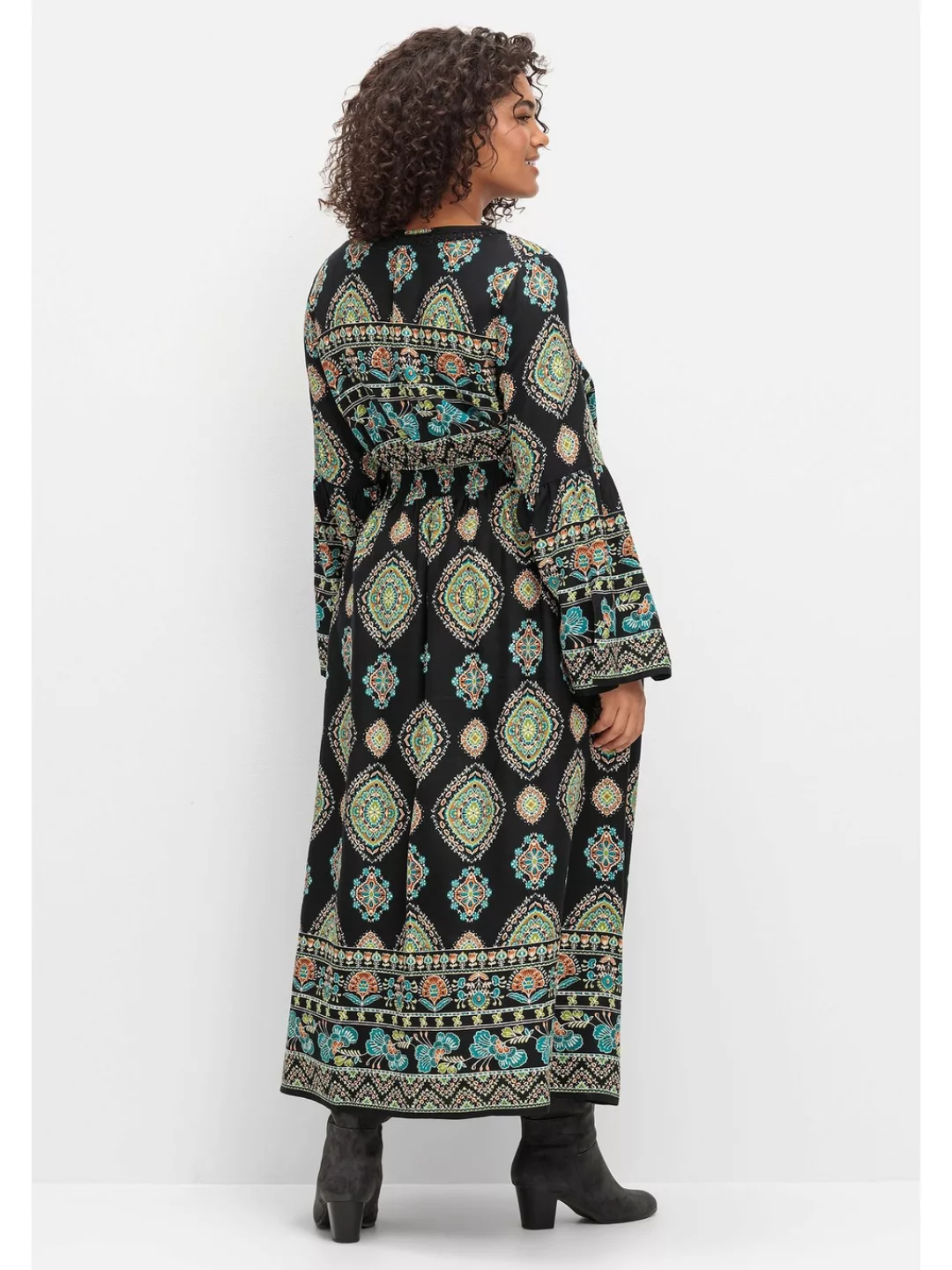 sheego by Joe Browns Maxikleid "Große Größen", im Boho-Stil, mit Trompetenä günstig online kaufen