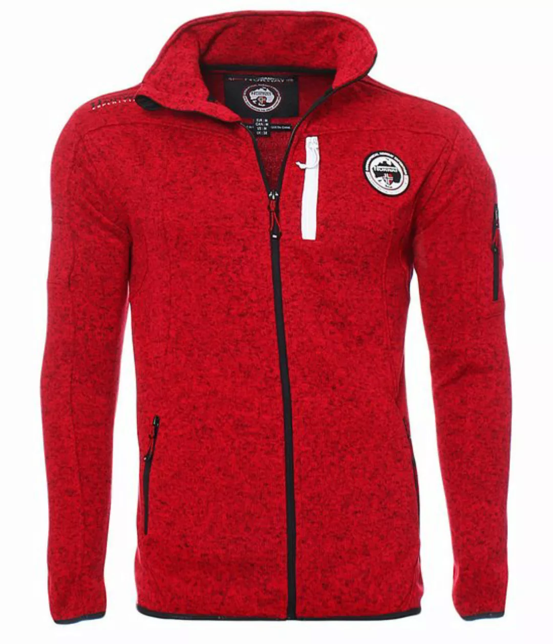 Geographical Norway Sweater Herren Pullover Uldrick meliert, Brusttasche günstig online kaufen