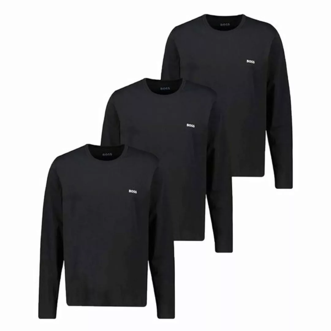 BOSS Langarmshirt BOSS 50492321-001 R-Neck LS-Shirt, 3er Pack, schwarz günstig online kaufen