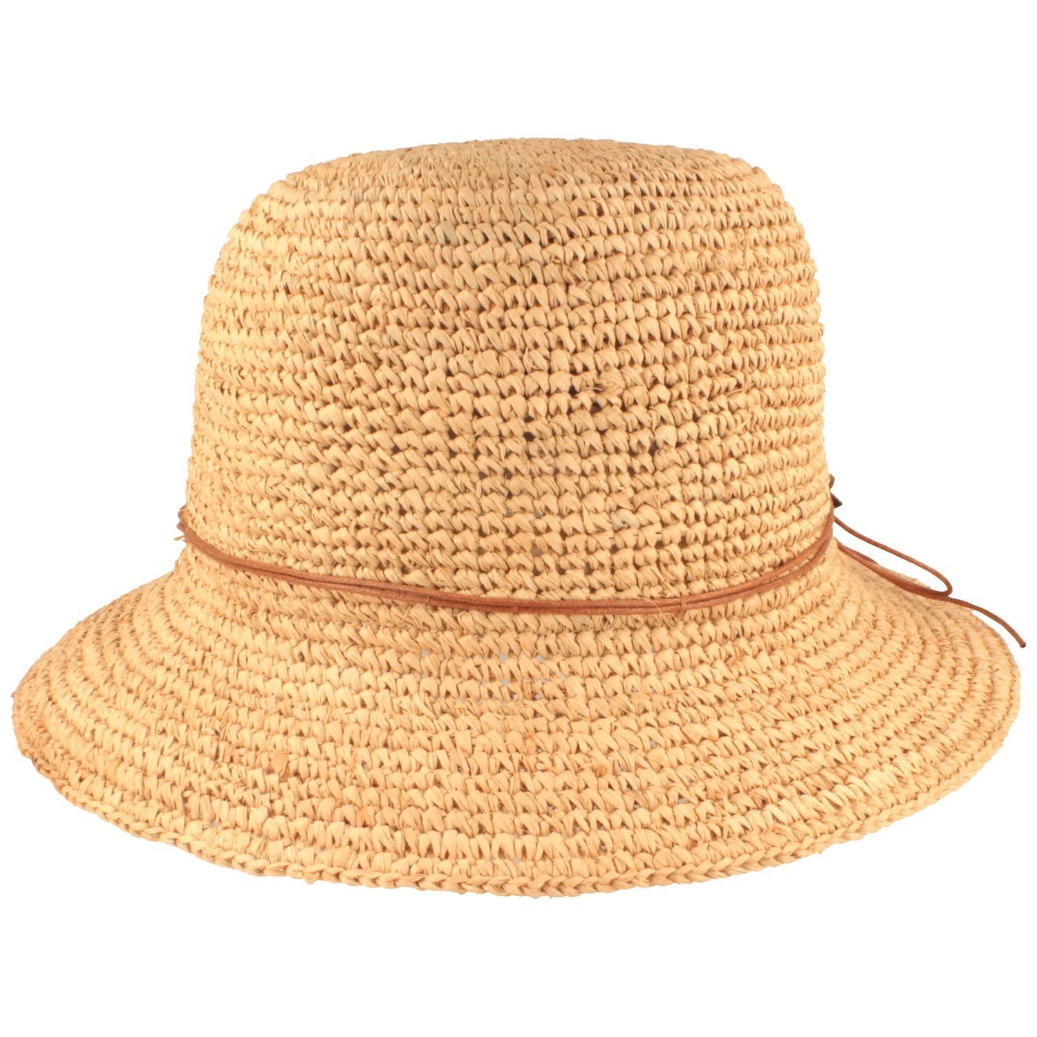 Breiter Strohhut Knautschbarer Glockenhut aus Raffia-Stroh günstig online kaufen