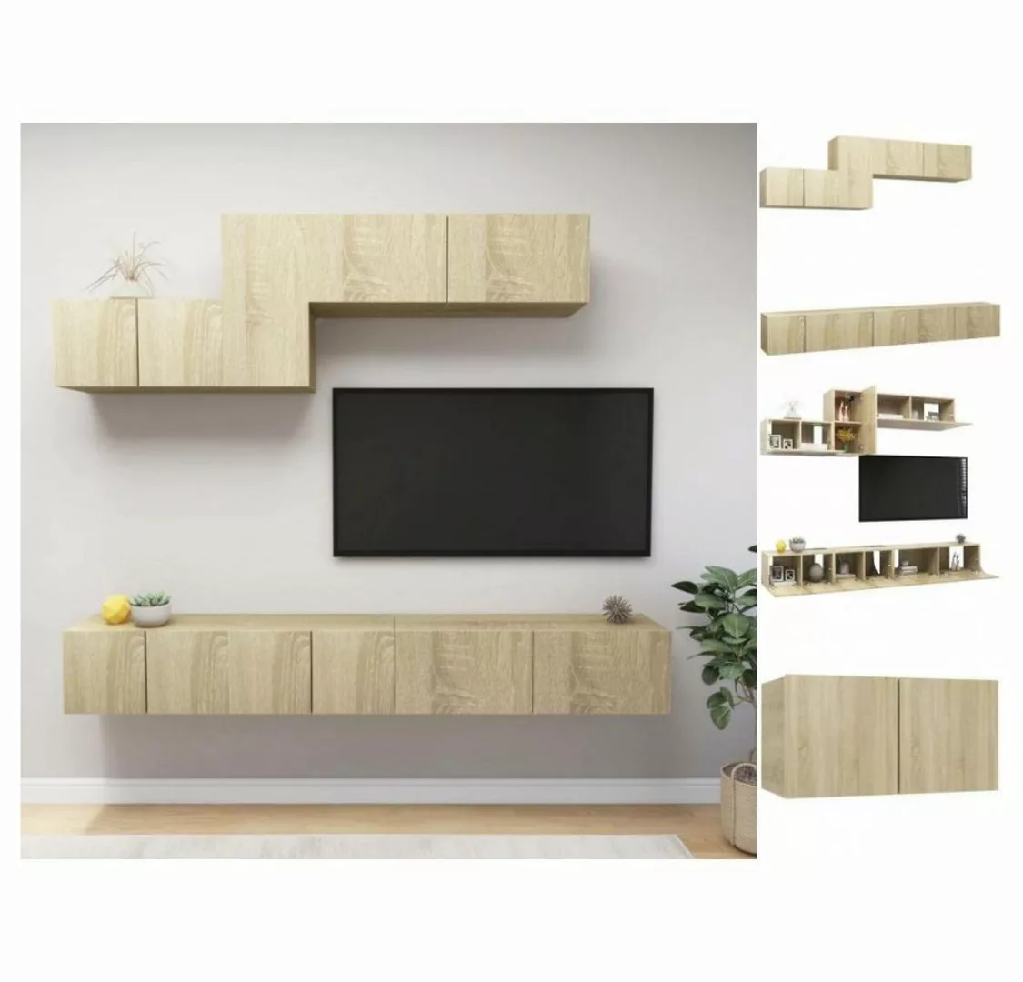 vidaXL TV-Schrank 6-tlg TV-Schrank-Set Sonoma-Eiche Spanplatte günstig online kaufen