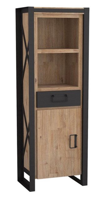 Main-Möbel GmbH Midischrank Badmidischrank Badschrank 45x150cm Akazie Metal günstig online kaufen