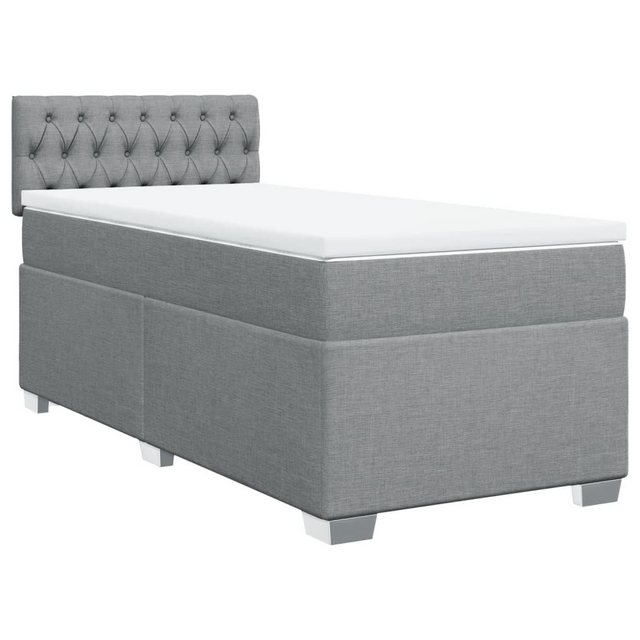 vidaXL Bett Boxspringbett mit Matratze Hellgrau 80x200 cm Stoff günstig online kaufen