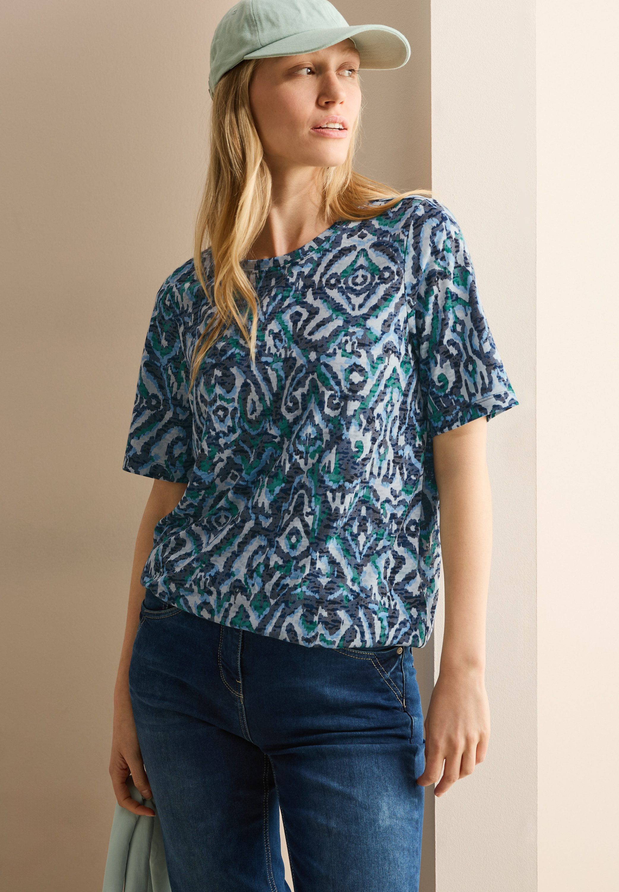 CECIL T-Shirt mit All-Over Print günstig online kaufen