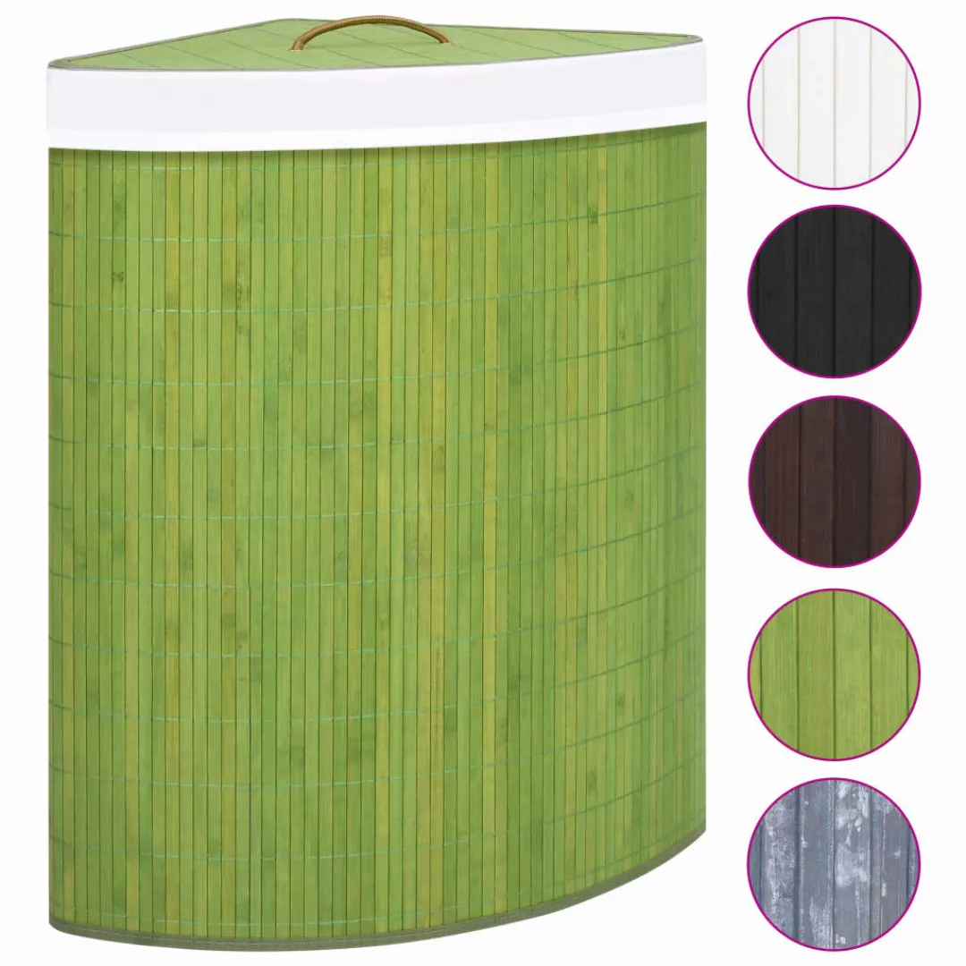 Eck-wäschekorb Bambus Grün 60 L günstig online kaufen