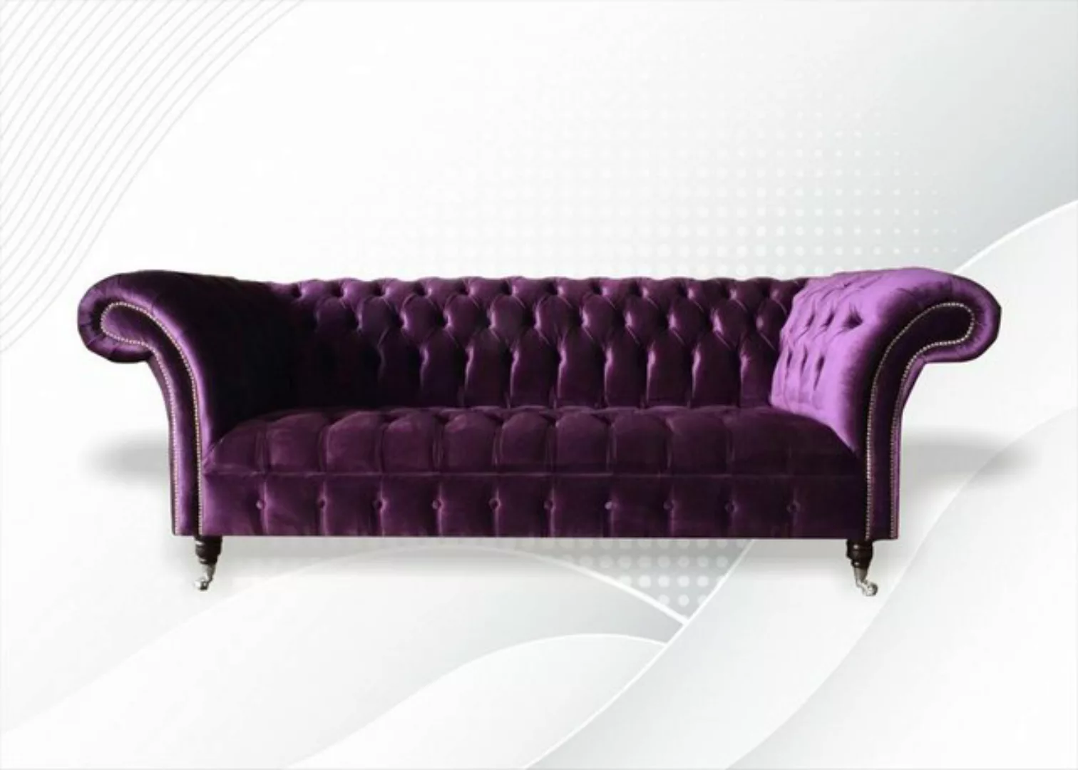 JVmoebel Chesterfield-Sofa Violeter Chesterfield Dreisitzer moderne Couch l günstig online kaufen