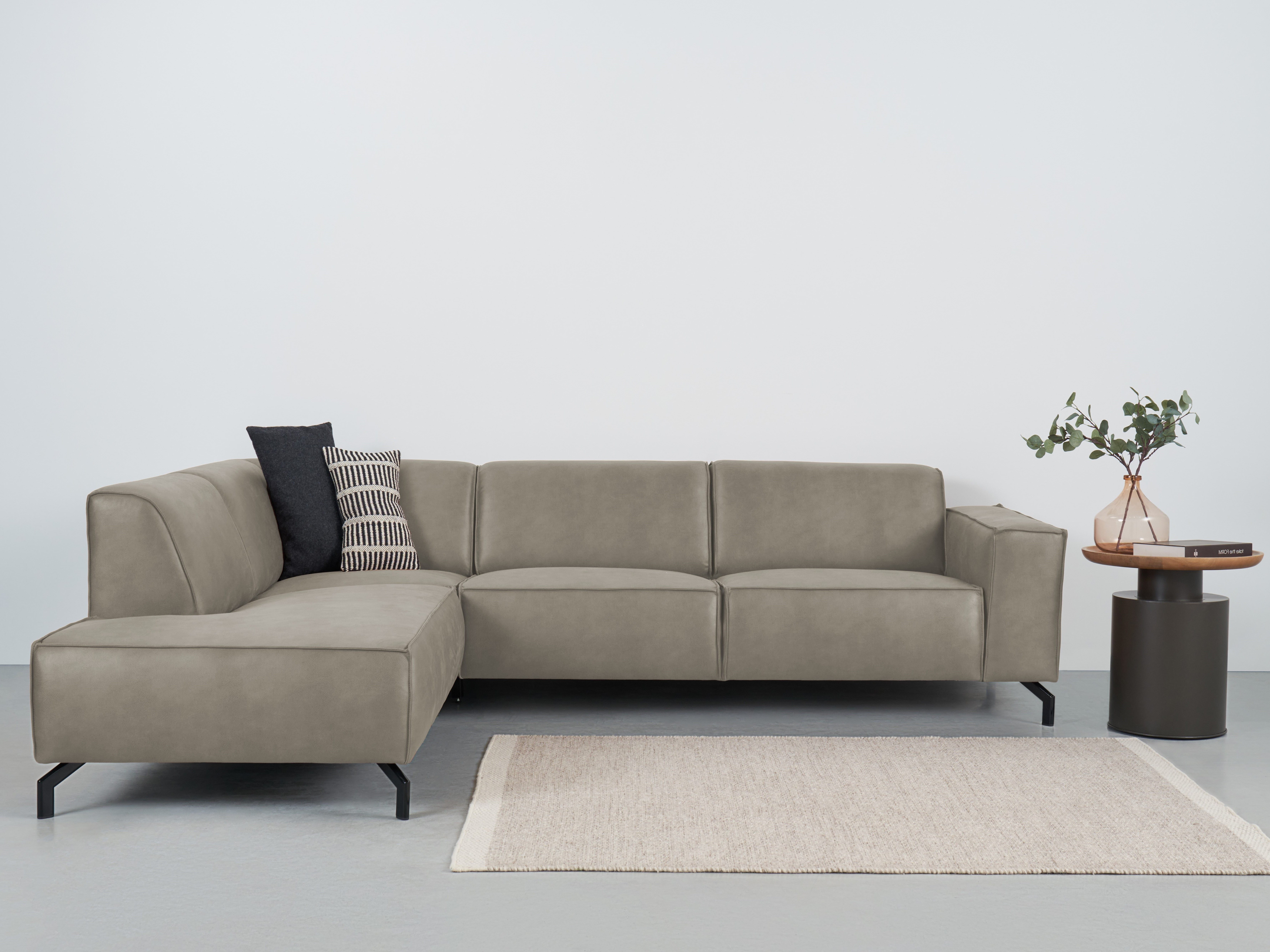 Places of Style Ecksofa Lorcan, in Lederoptik oder Strukturstoff lieferbar günstig online kaufen