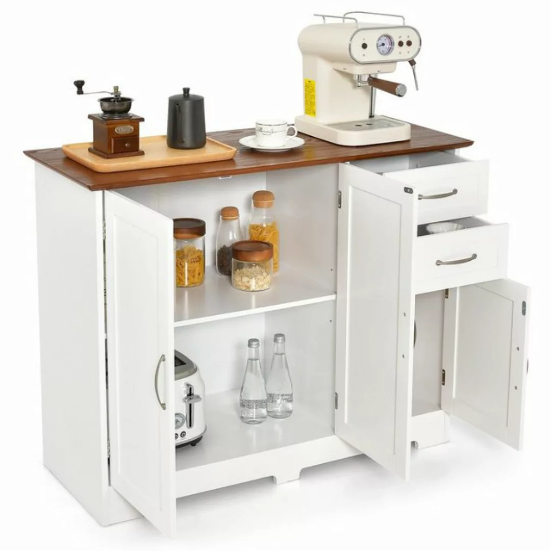 COSTWAY Küchenbuffet mit Arbeitsplatte, Schublade&Tür, Küchenschrank 100×40 günstig online kaufen
