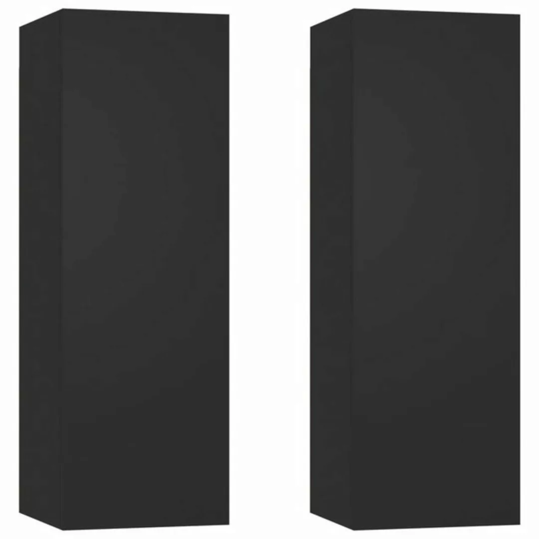 furnicato TV-Schrank TV-Schränke 2 Stk. Schwarz 30,5x30x90 cm Holzwerkstoff günstig online kaufen