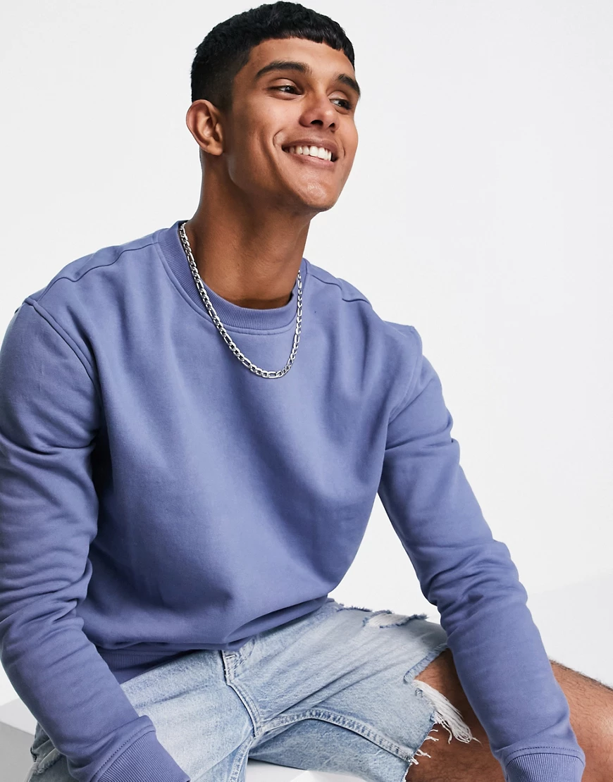 New Look – Sweatshirt aus Bio-Baumwolle in Blau günstig online kaufen