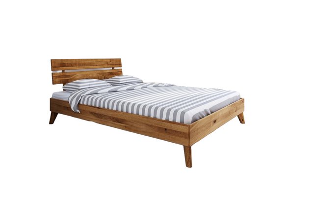 Natur24 Einzelbett Bett Gerg 2 Sonderlänge 100x210 Wildeiche Holzkopfteil u günstig online kaufen