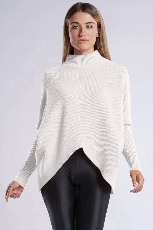 PEKIVESSA Strickpullover Oversized Rippstrick Pullover Damen Fledermausärme günstig online kaufen