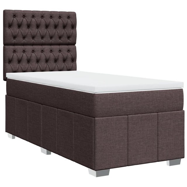 vidaXL Bett Boxspringbett mit Matratze Dunkelbraun 80x200 cm Stoff günstig online kaufen