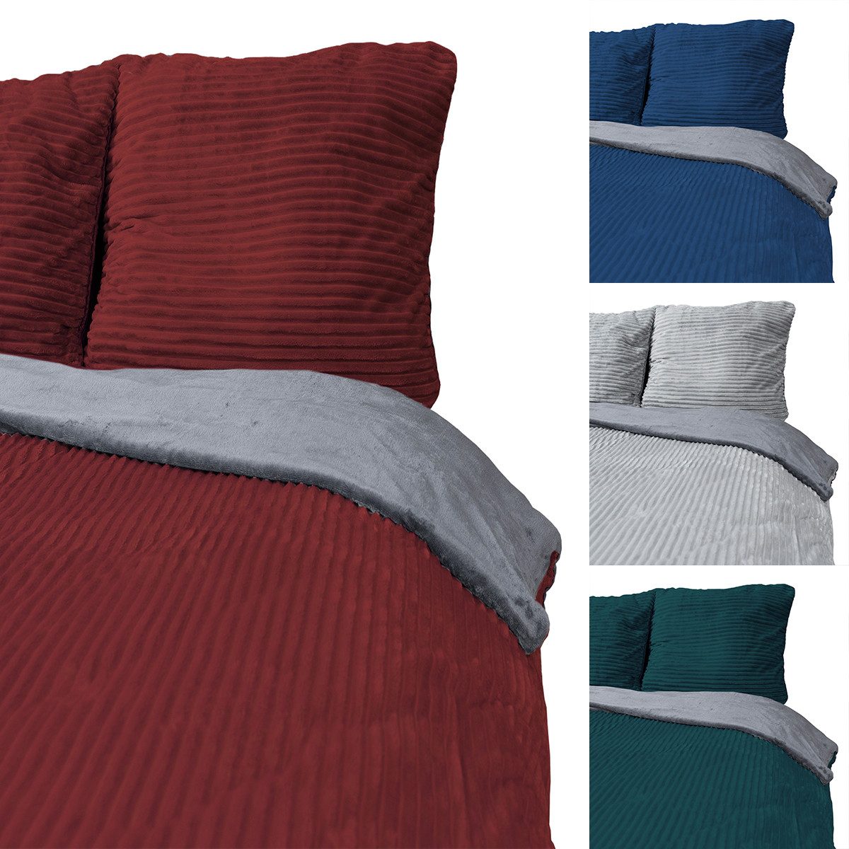 Visaggio Bettwäsche Teddyplüsch Winter Bettbezug Cord günstig online kaufen