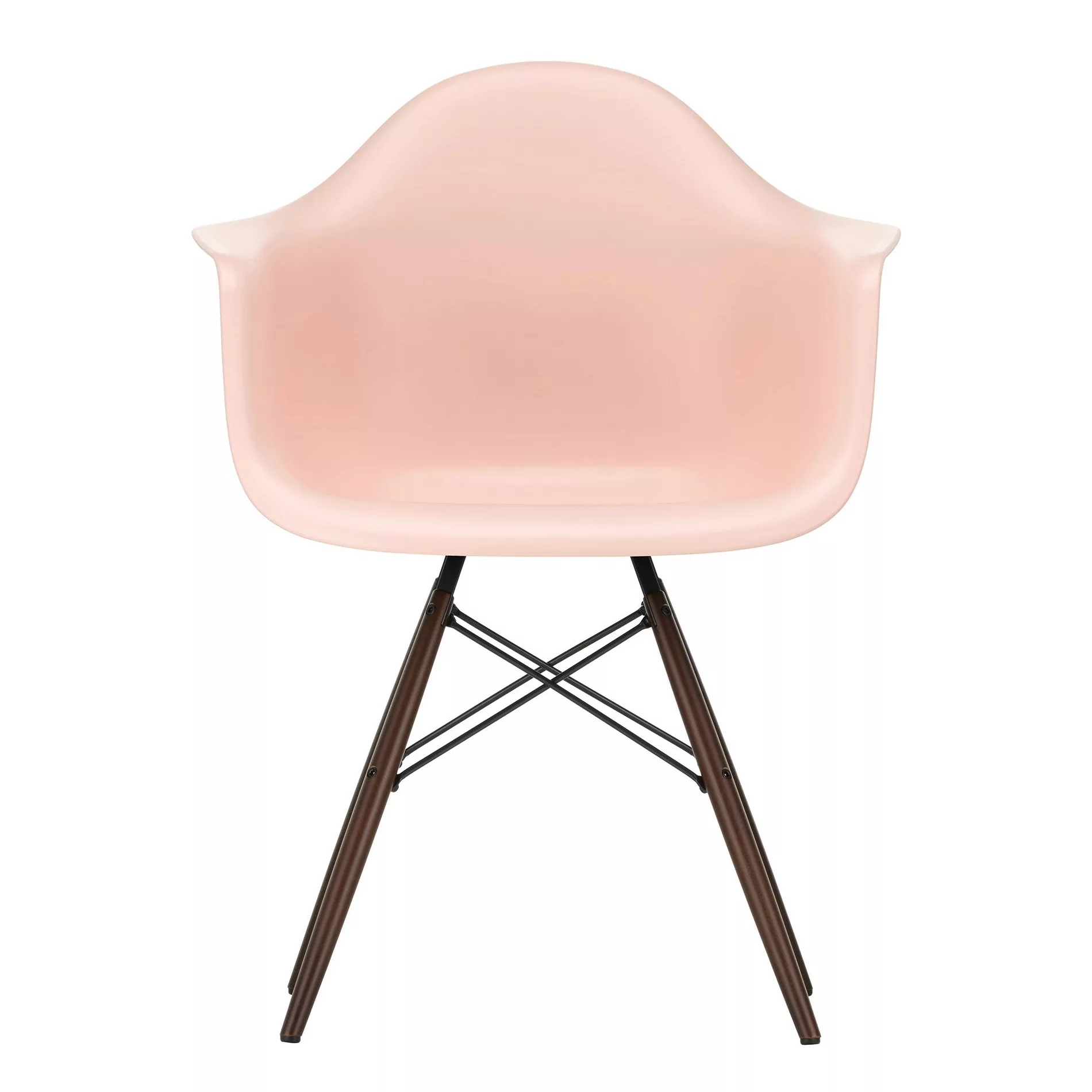 Vitra - Eames Plastic Armchair DAW Gestell Ahorn dunkel - blassrosa/Sitzsch günstig online kaufen